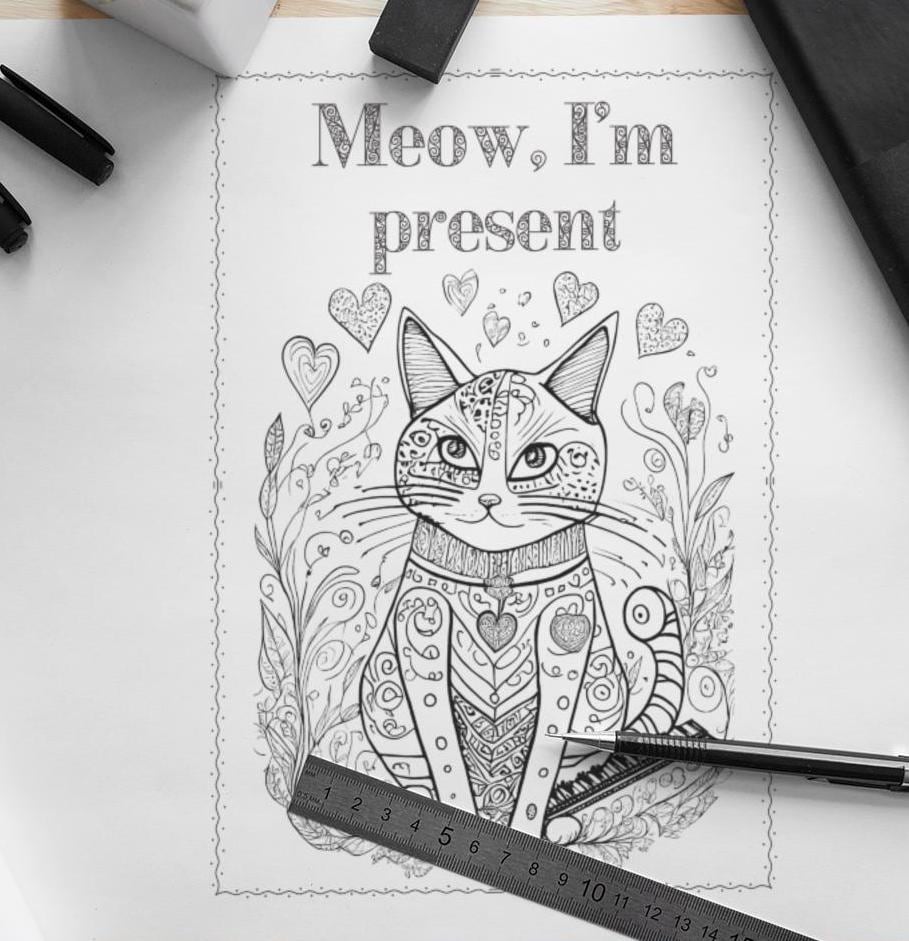 Kitty Chaos: The Wild Side Coloring Book | Cat Lovers' Digital Download | Adult & Kids Coloring Pages, Unisex Gift, Easter Gift, Cat Lover