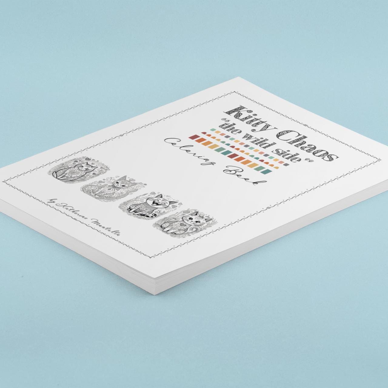 Kitty Chaos: The Wild Side Coloring Book | Cat Lovers' Digital Download | Adult & Kids Coloring Pages, Unisex Gift, Easter Gift, Cat Lover