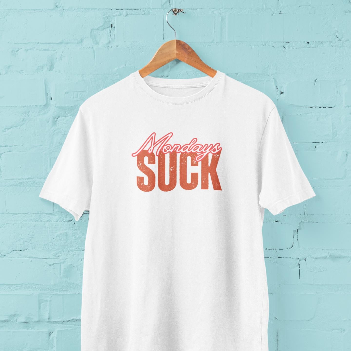 Mondays SUCK Unisex Tee, Funny Graphic T-Shirt, Sarcastic Work Shirt, Office Humor Gift, Weekday Blues Top, Unisex Gift, Graduation Gift