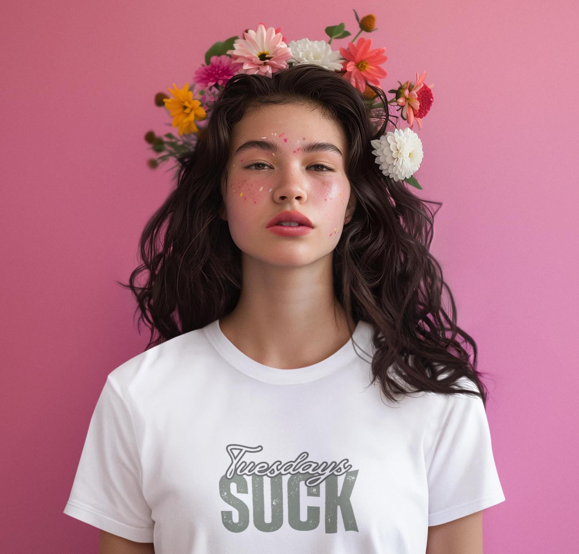 Funny Tuesdays SUCK Unisex Heavy Cotton Tee,Short Sleeve Shirt,Humorous Graphic Tee, Casual Top,Sarcasm Tee,Cool Tee,Unisex, Graduation Gift