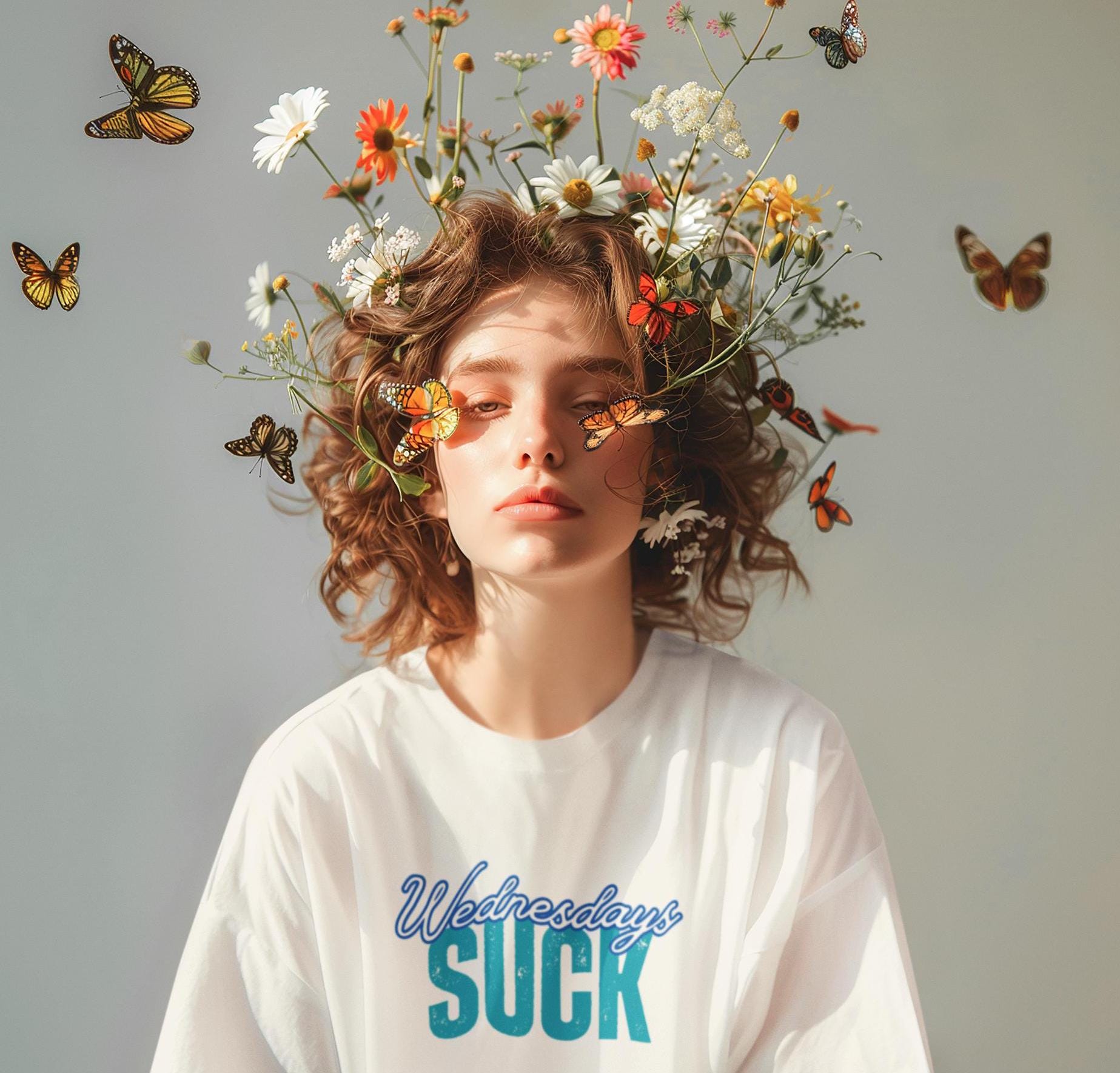 Wednesdays SUCK Unisex Tee,Sarcastic Graphic T-Shirt, Funny Gift for Him or Her,Casual Cotton Shirt, Humorous Top, Comfortable Tee,Grad Gift