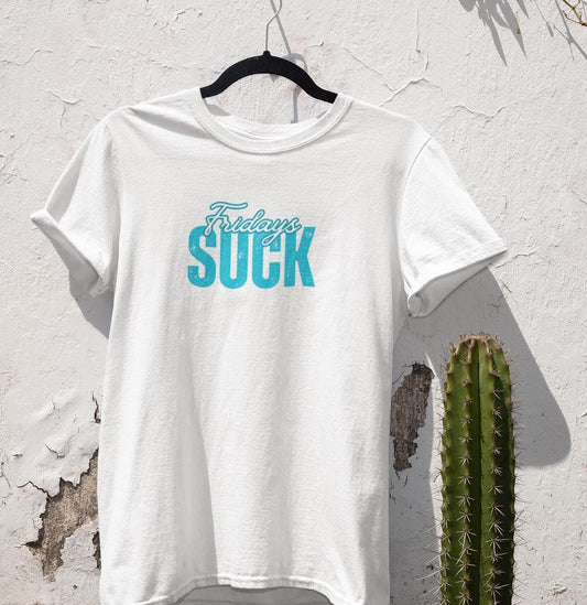 Fridays SUCK Unisex Heavy Cotton Tee, Weekend Humor Shirt, Casual Friday Gift, Sarcastic Work Tee, Unisex Graphic Tee