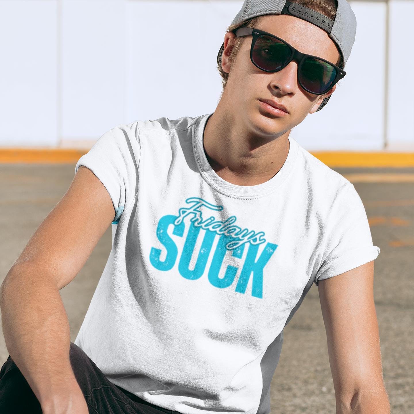 Fridays SUCK Unisex Heavy Cotton Tee, Weekend Humor Shirt, Casual Friday Gift, Sarcastic Work Tee, Unisex Graphic Tee