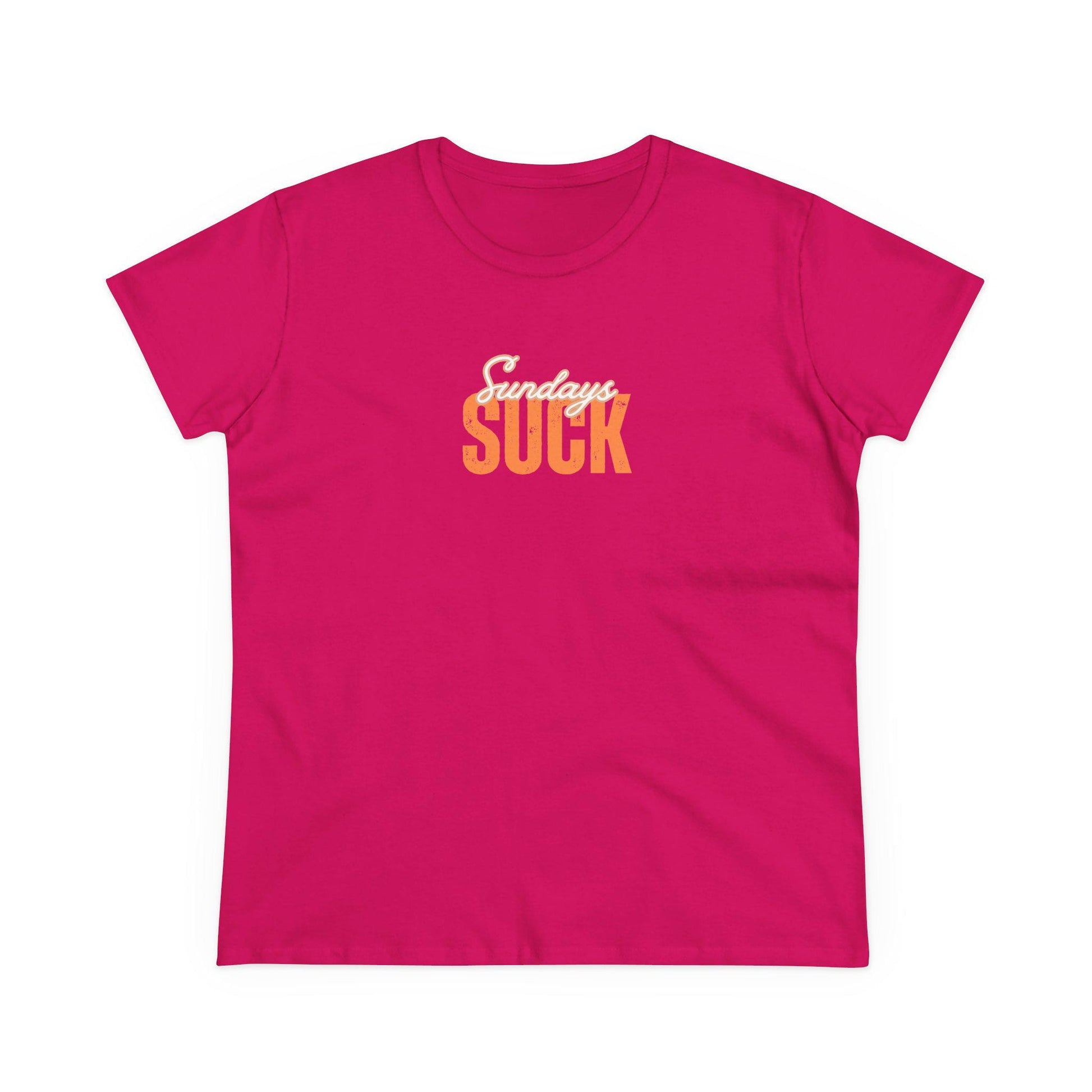 Sundays Suck T-Shirt,Beachwear, Gift for Her, Fun Summer Style,Relaxed Fit, Bride Tee, Mom Gift, Grad Gift, Cropped Tee, Baby Tee, Wifey Tee