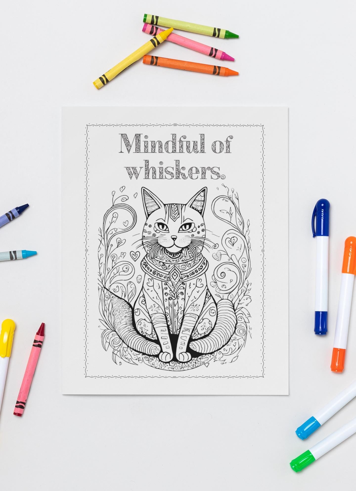 Kitty Chaos: The Wild Side Coloring Book | Cat Lovers' Digital Download | Adult & Kids Coloring Pages, Unisex Gift, Easter Gift, Cat Lover