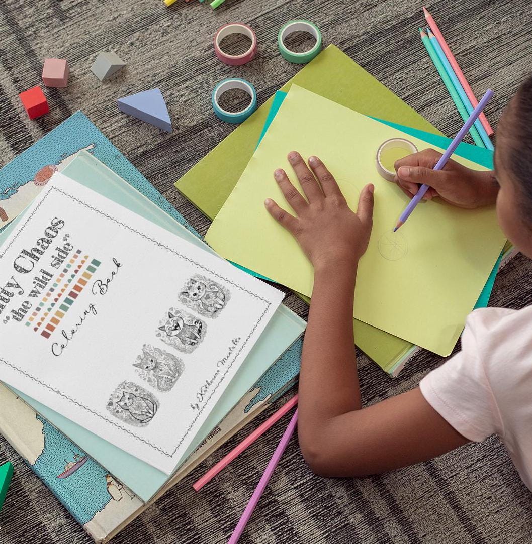 Kitty Chaos: The Wild Side Coloring Book | Cat Lovers' Digital Download | Adult & Kids Coloring Pages, Unisex Gift, Easter Gift, Cat Lover