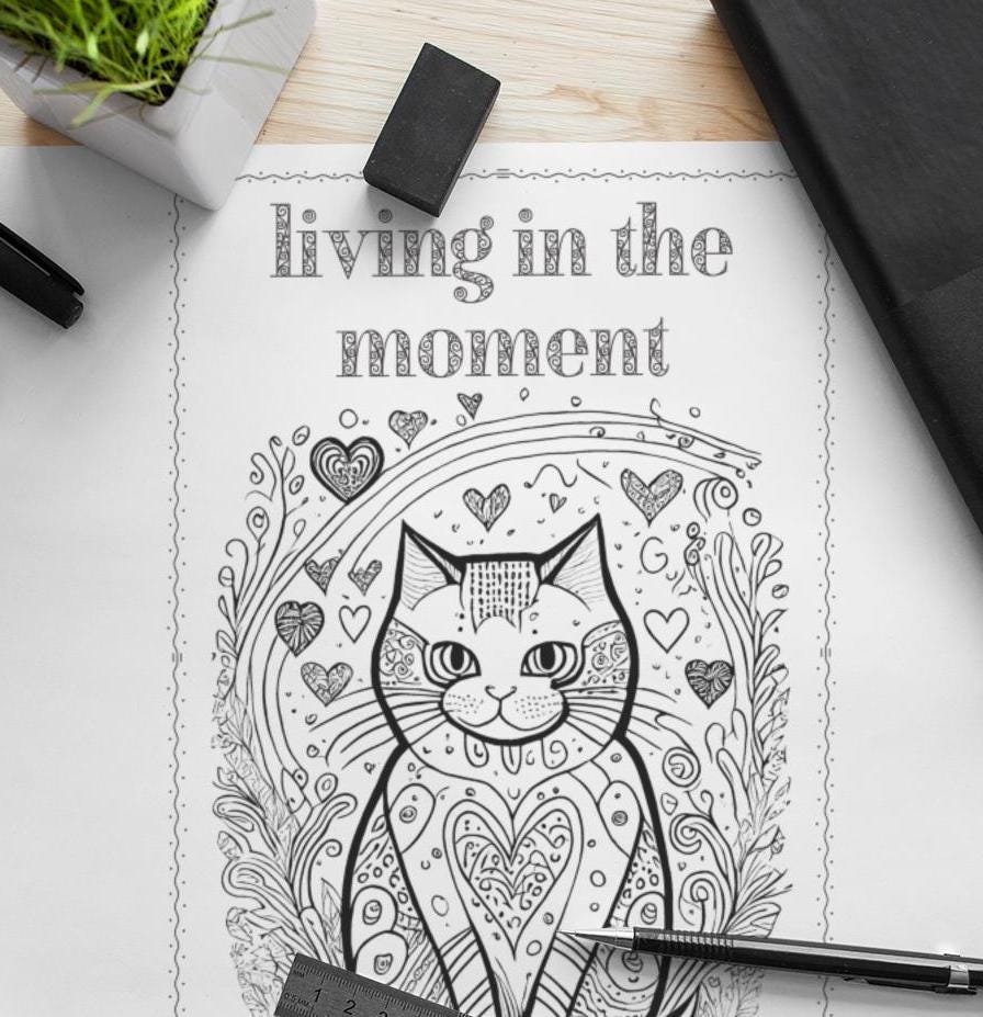 Kitty Chaos: The Wild Side Coloring Book | Cat Lovers' Digital Download | Adult & Kids Coloring Pages, Unisex Gift, Easter Gift, Cat Lover
