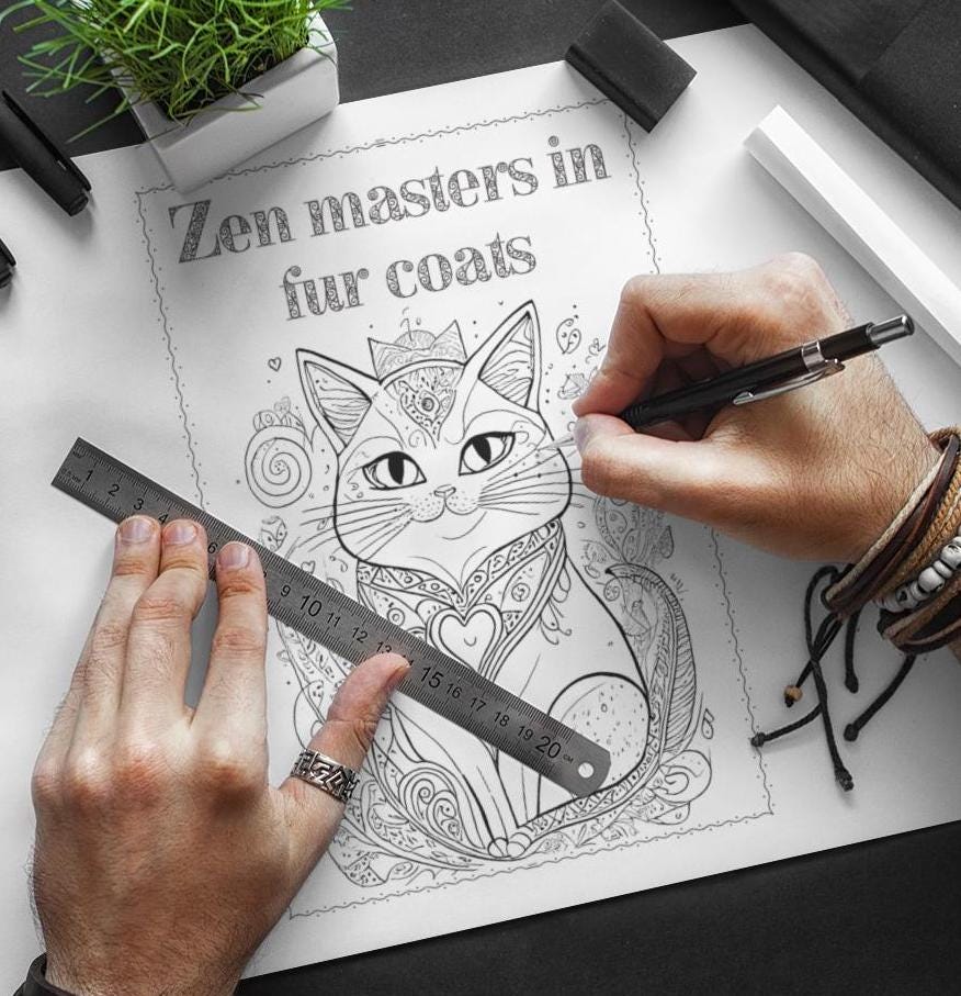 Kitty Chaos: The Wild Side Coloring Book | Cat Lovers' Digital Download | Adult & Kids Coloring Pages, Unisex Gift, Easter Gift, Cat Lover