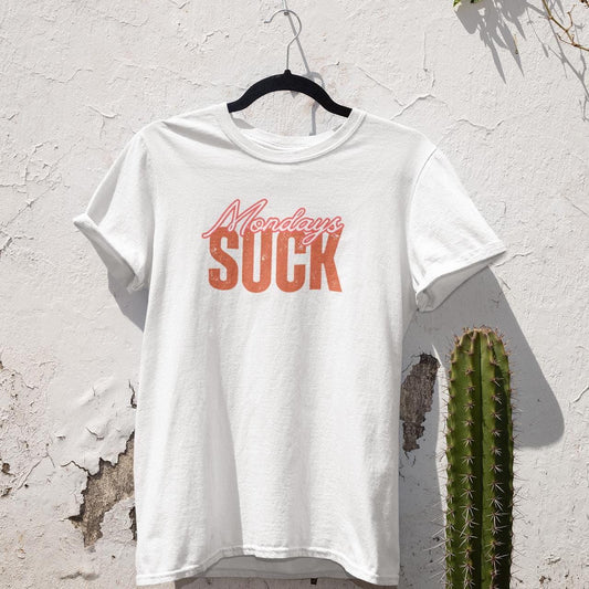 Mondays SUCK Unisex Tee, Funny Graphic T-Shirt, Sarcastic Work Shirt, Office Humor Gift, Weekday Blues Top, Unisex Gift, Graduation Gift