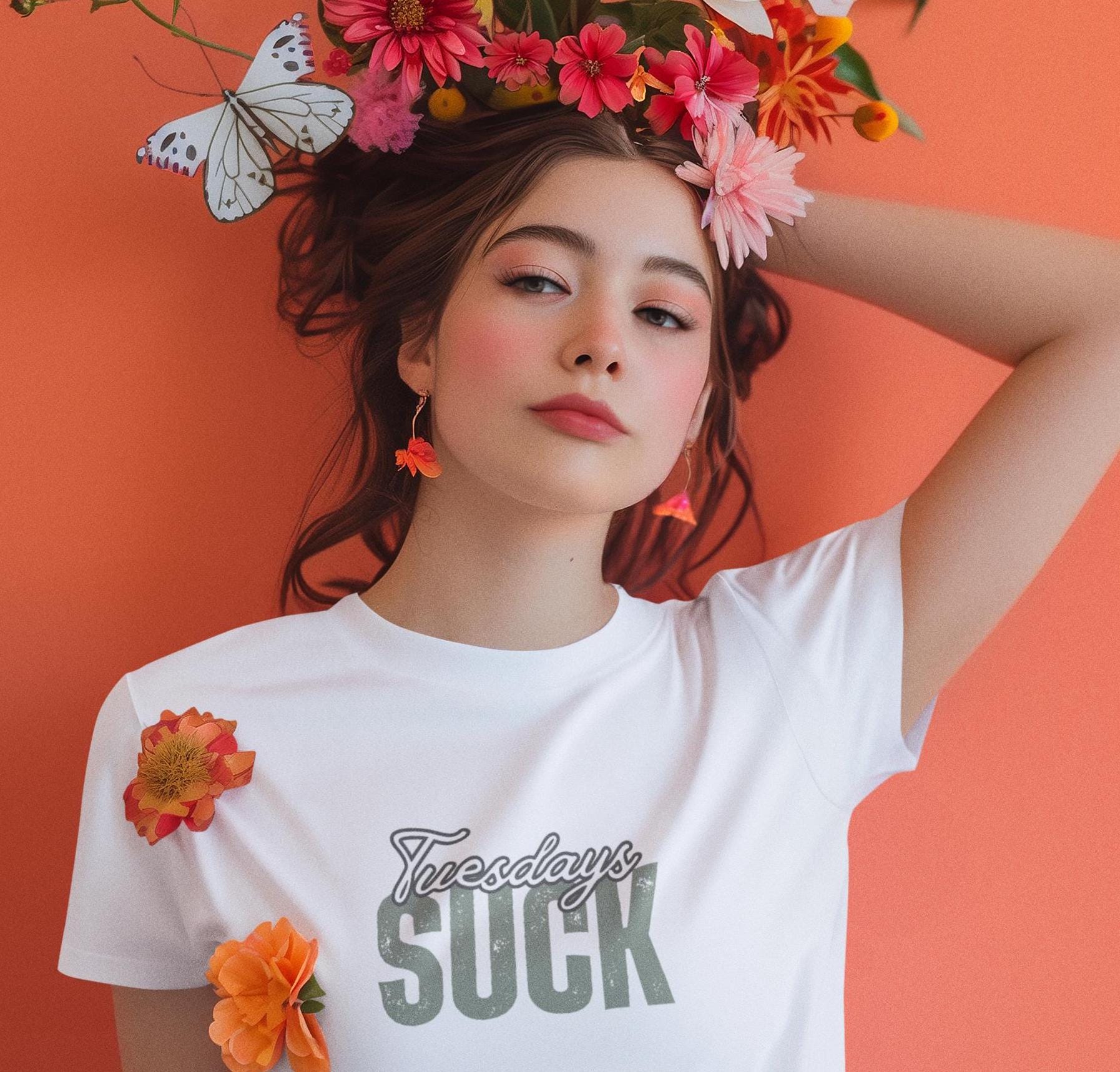 Funny Tuesdays SUCK Unisex Heavy Cotton Tee,Short Sleeve Shirt,Humorous Graphic Tee, Casual Top,Sarcasm Tee,Cool Tee,Unisex, Graduation Gift