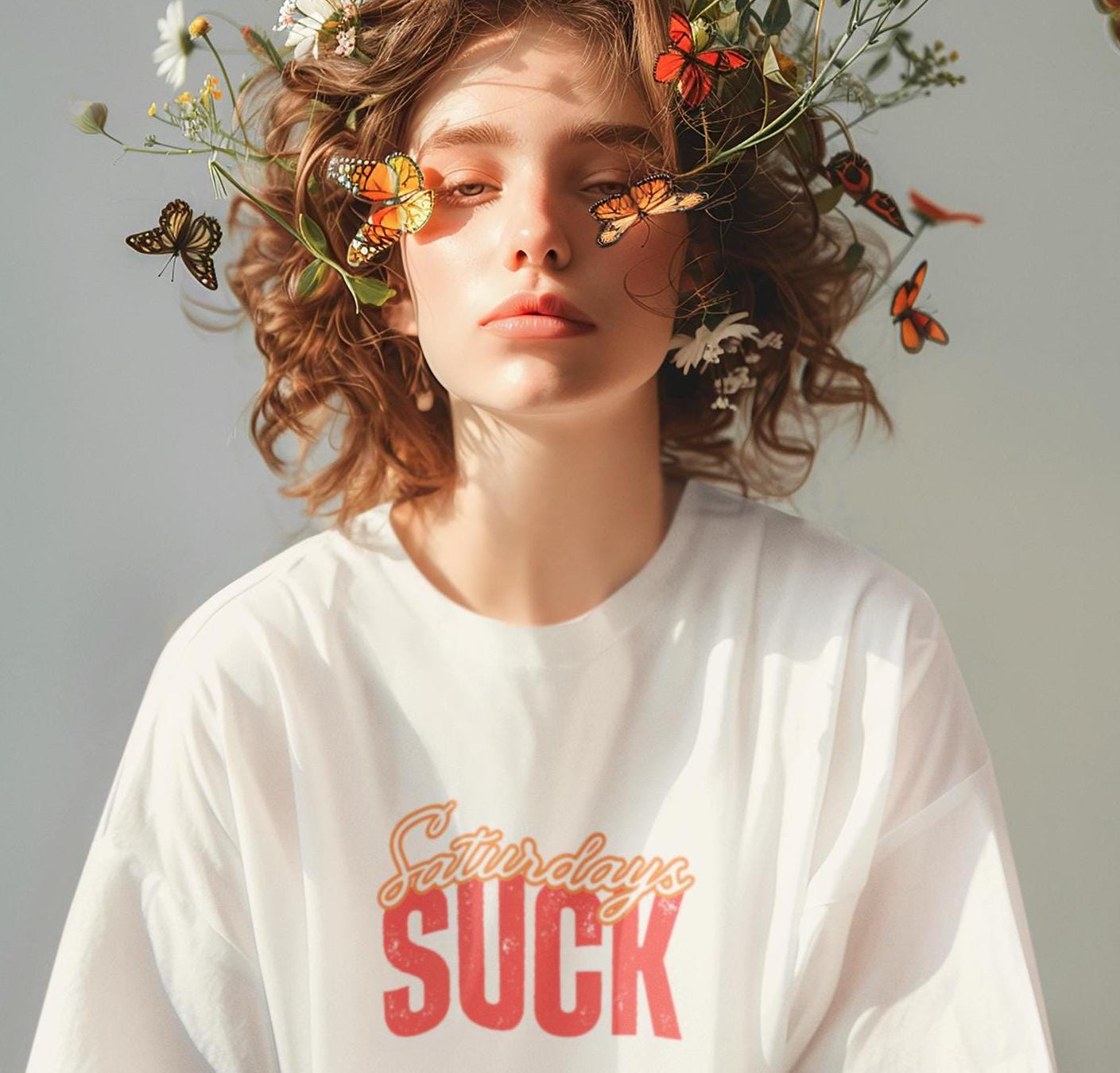 Saturdays SUCK Unisex Heavy Cotton Tee, Weekend Humor Graphic T-Shirt, Casual Tee, Relaxation Clothing, Gift for Him, Her, Unisex Tee Gift