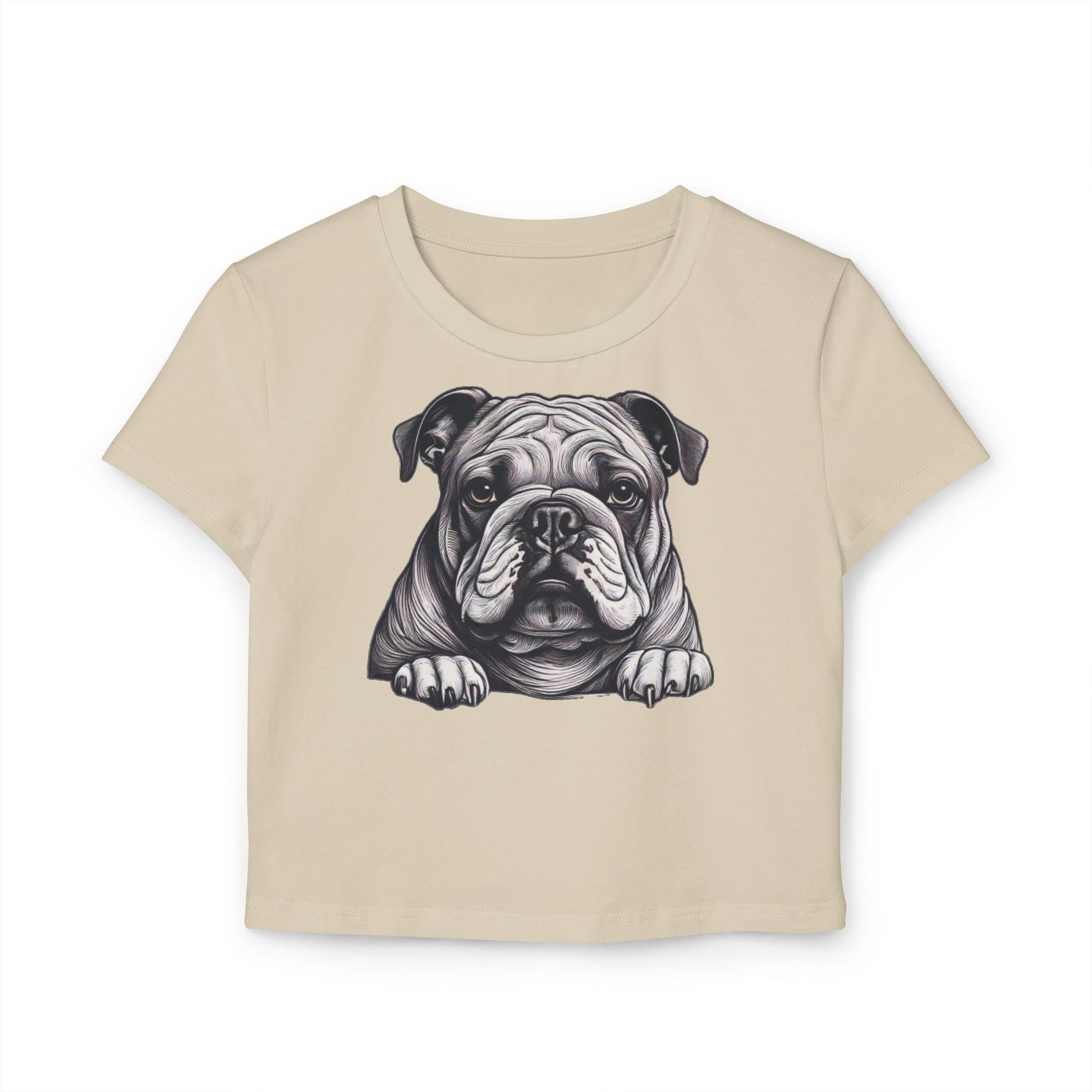 Bulldog Women's Baby Tee - Cute Pet Lover T-Shirt, Bulldog Shirt for Women, Puppy Graphic Tee, Dog Mom Gift, Animal Lover Top,Mom Day Gift