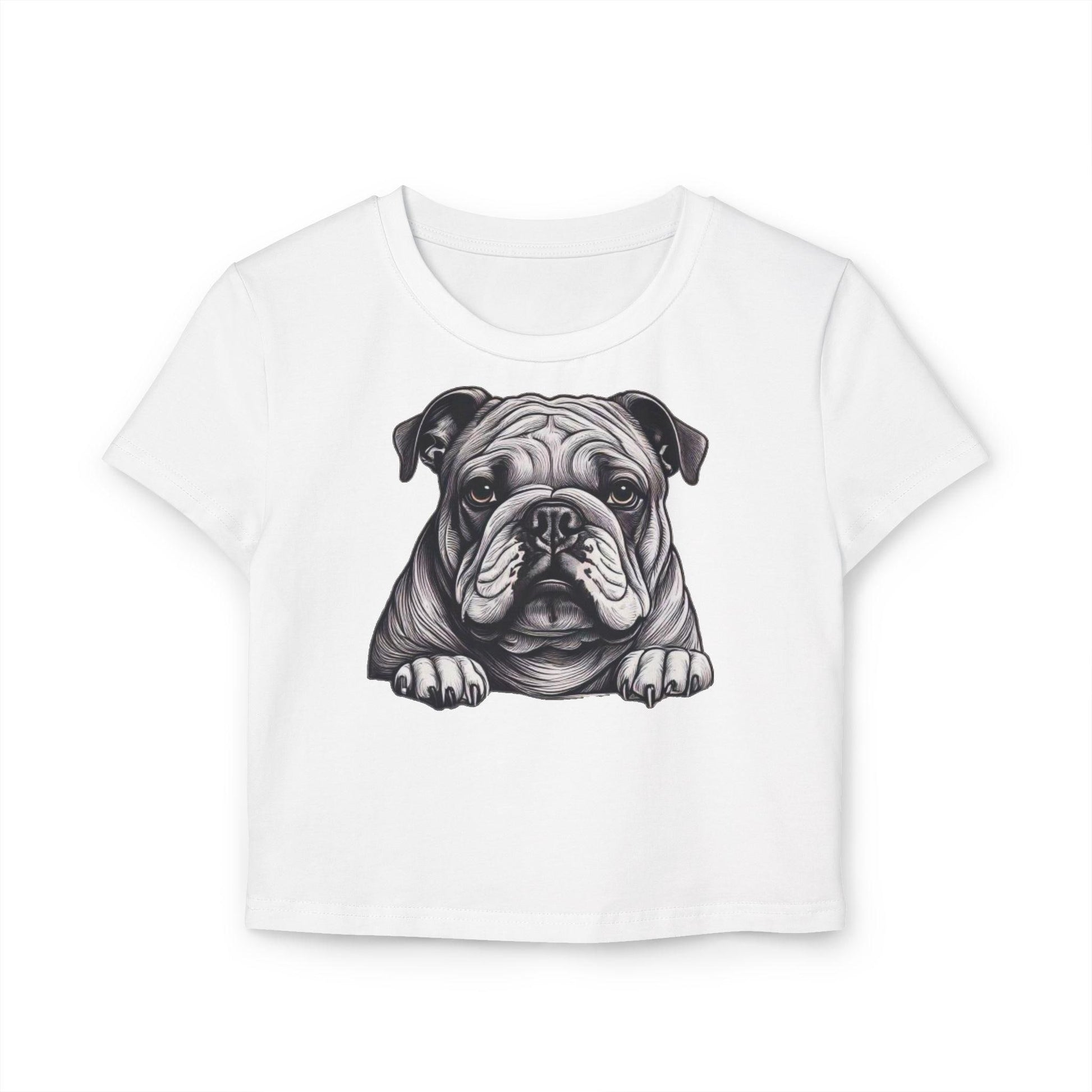 Bulldog Women's Baby Tee - Cute Pet Lover T-Shirt, Bulldog Shirt for Women, Puppy Graphic Tee, Dog Mom Gift, Animal Lover Top,Mom Day Gift
