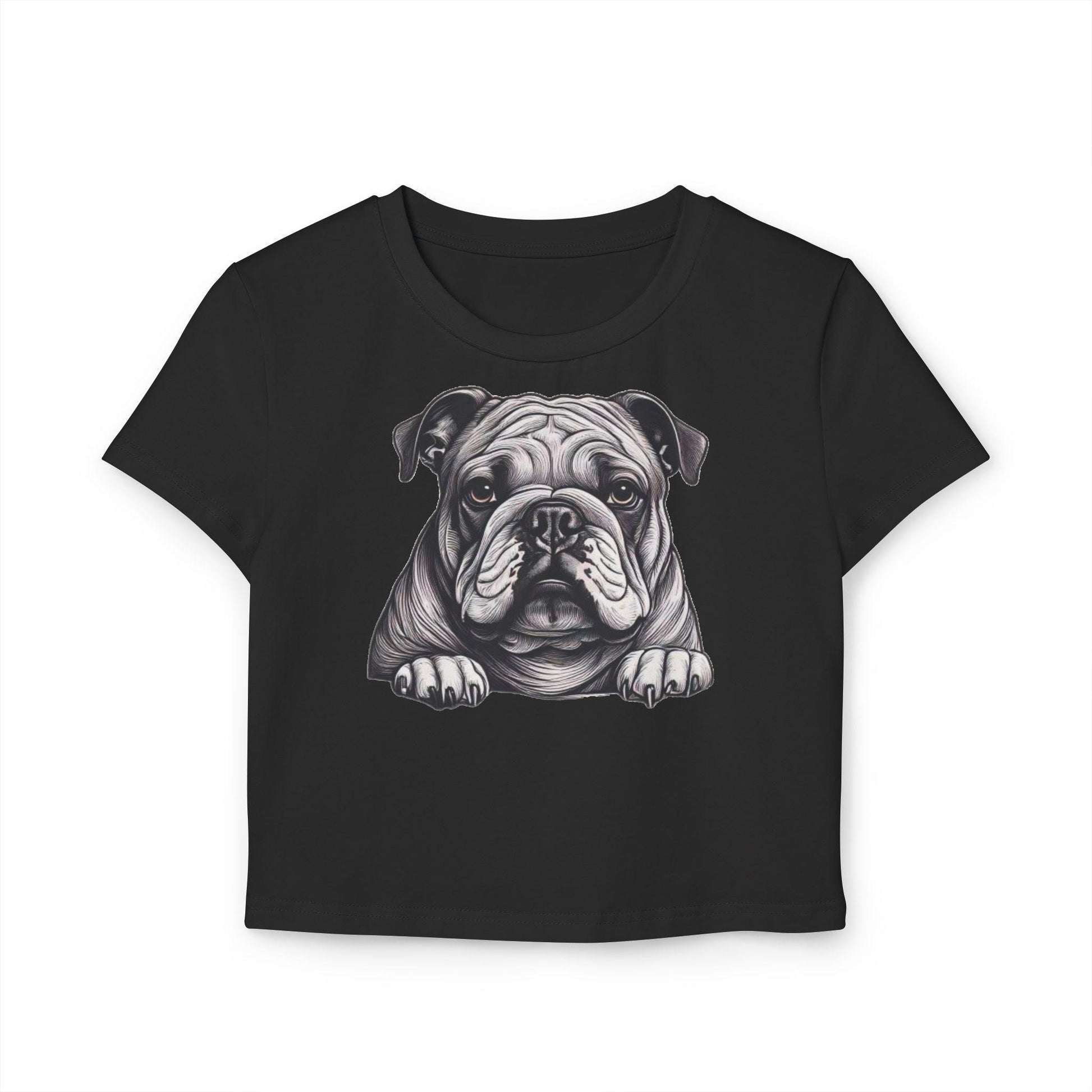 Bulldog Women's Baby Tee - Cute Pet Lover T-Shirt, Bulldog Shirt for Women, Puppy Graphic Tee, Dog Mom Gift, Animal Lover Top,Mom Day Gift