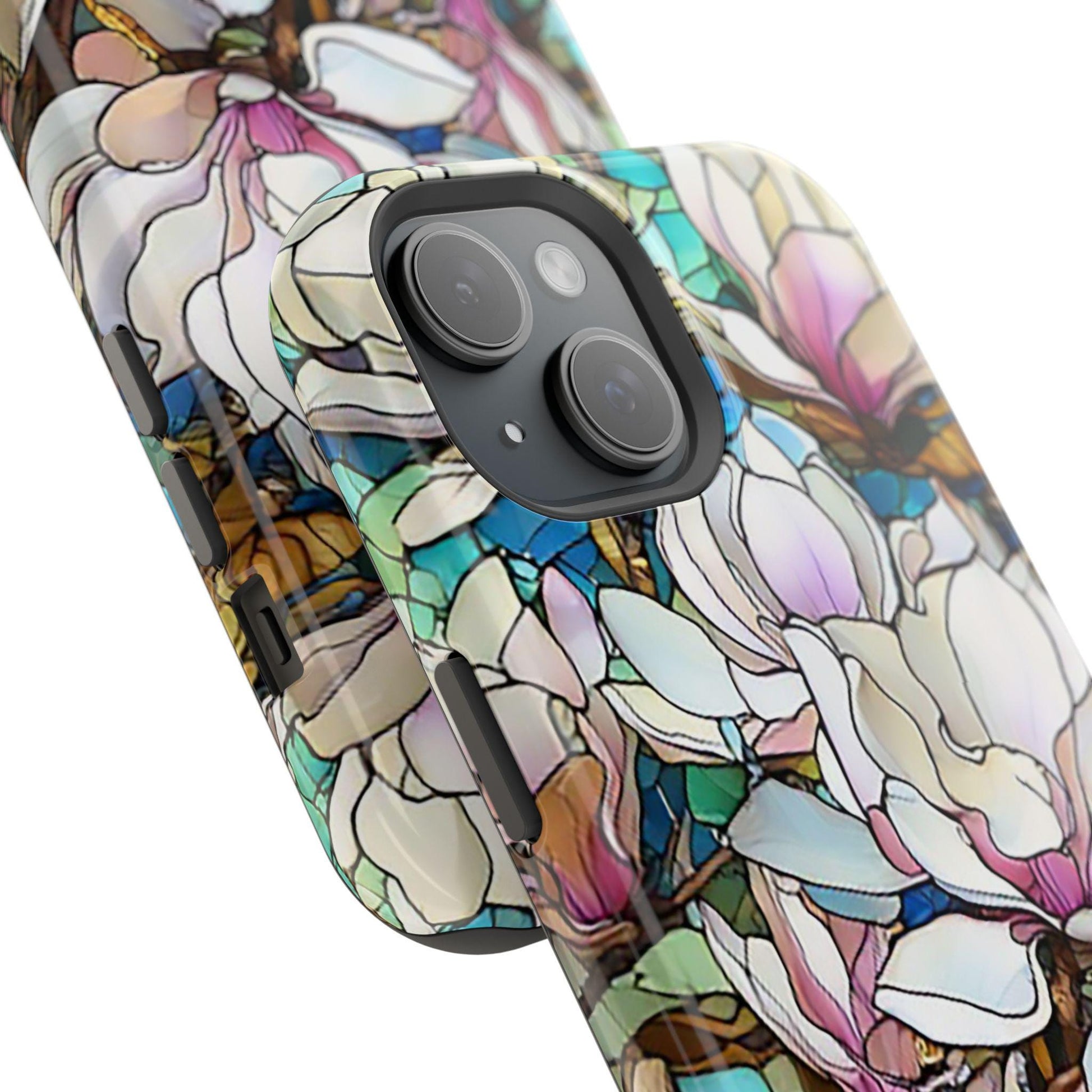 iPhone MAG Stylish Phone Case, Gift for Her, Magnolia Floral Design, Magnetic Tough Case, Spring Decor, Unique Accessory, Phone Protector