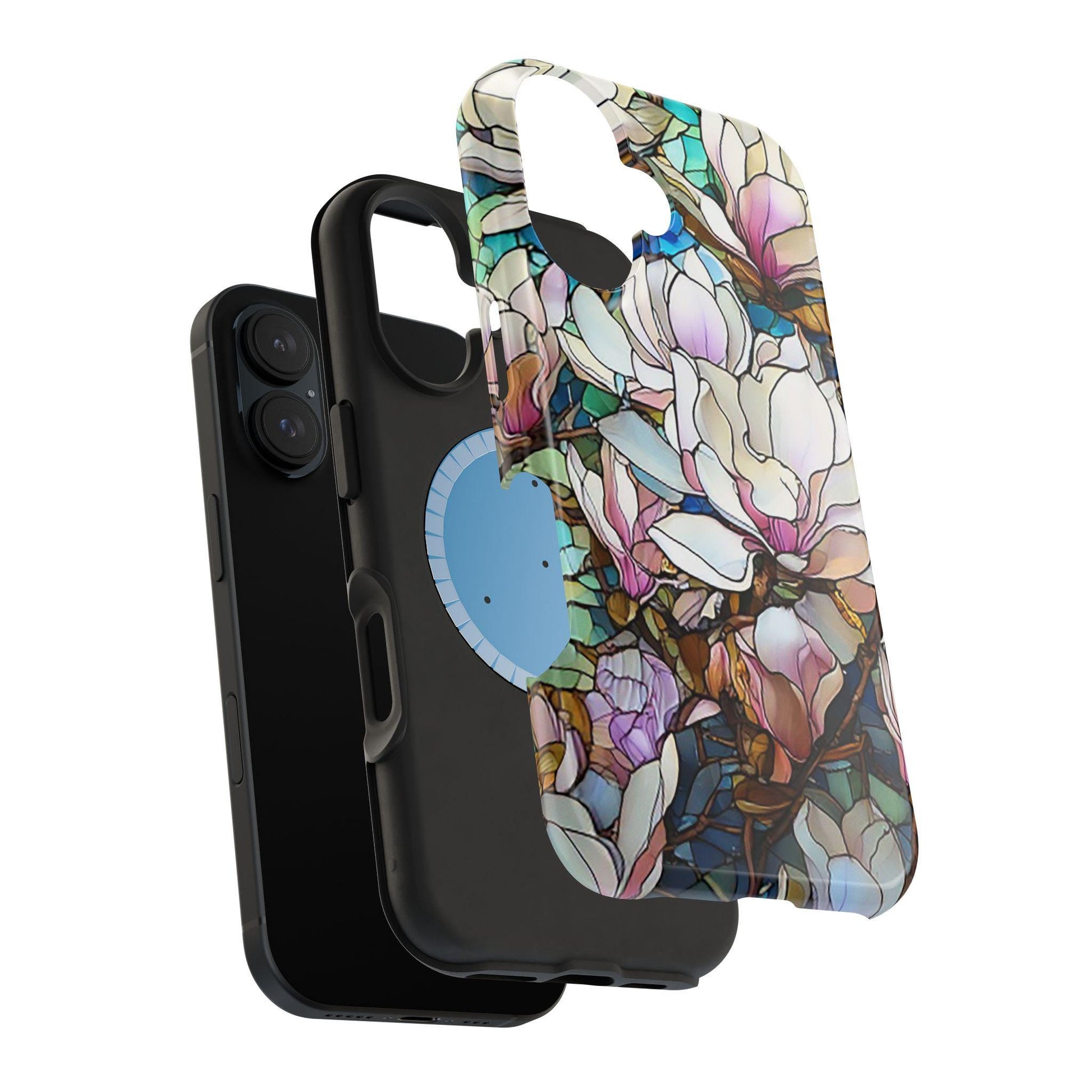 iPhone MAG Stylish Phone Case, Gift for Her, Magnolia Floral Design, Magnetic Tough Case, Spring Decor, Unique Accessory, Phone Protector