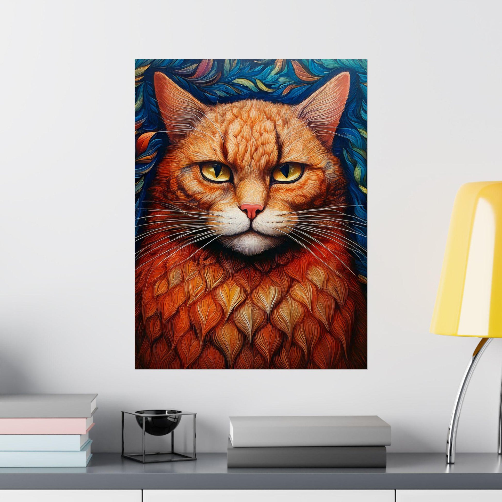 Cat Love Matte Vertical Poster, Kitty Art Print for Cat Lovers, Feline Wall Decor, Cute Kitten Gift, Minimalist Cat Art, Cat Lady Present