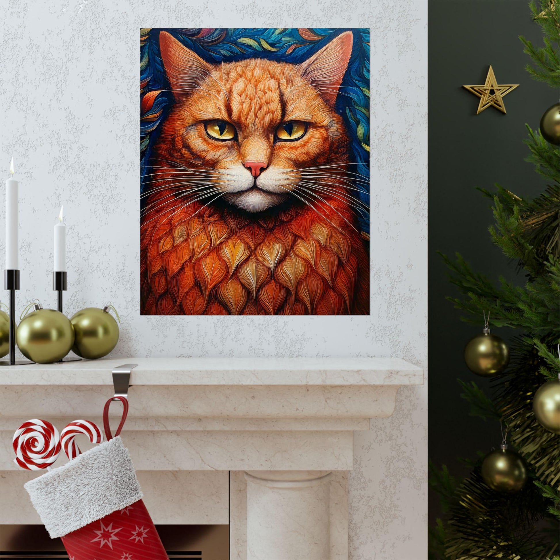 Cat Love Matte Vertical Poster, Kitty Art Print for Cat Lovers, Feline Wall Decor, Cute Kitten Gift, Minimalist Cat Art, Cat Lady Present