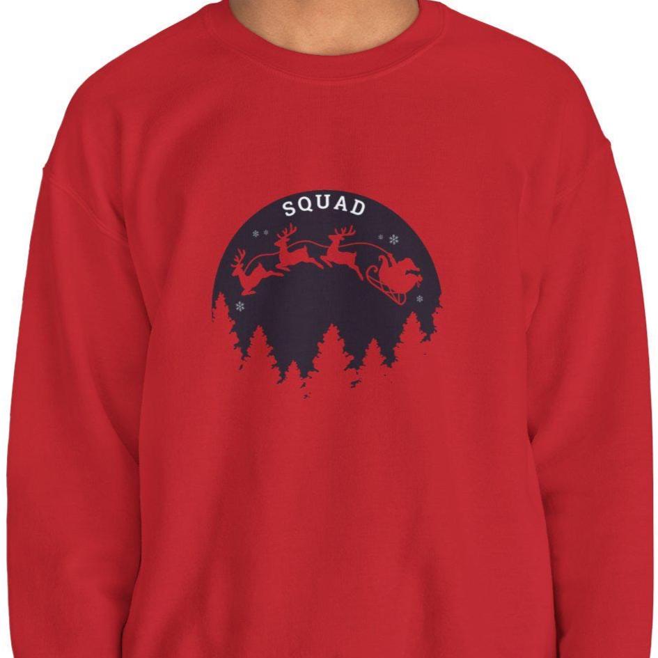Santa Squad Crewneck Sweatshirt - Christmas Holiday Apparel, Xmas Family Matching Outfit, Winter Festive Jumper, Funny Santa Claus Tee, Gift