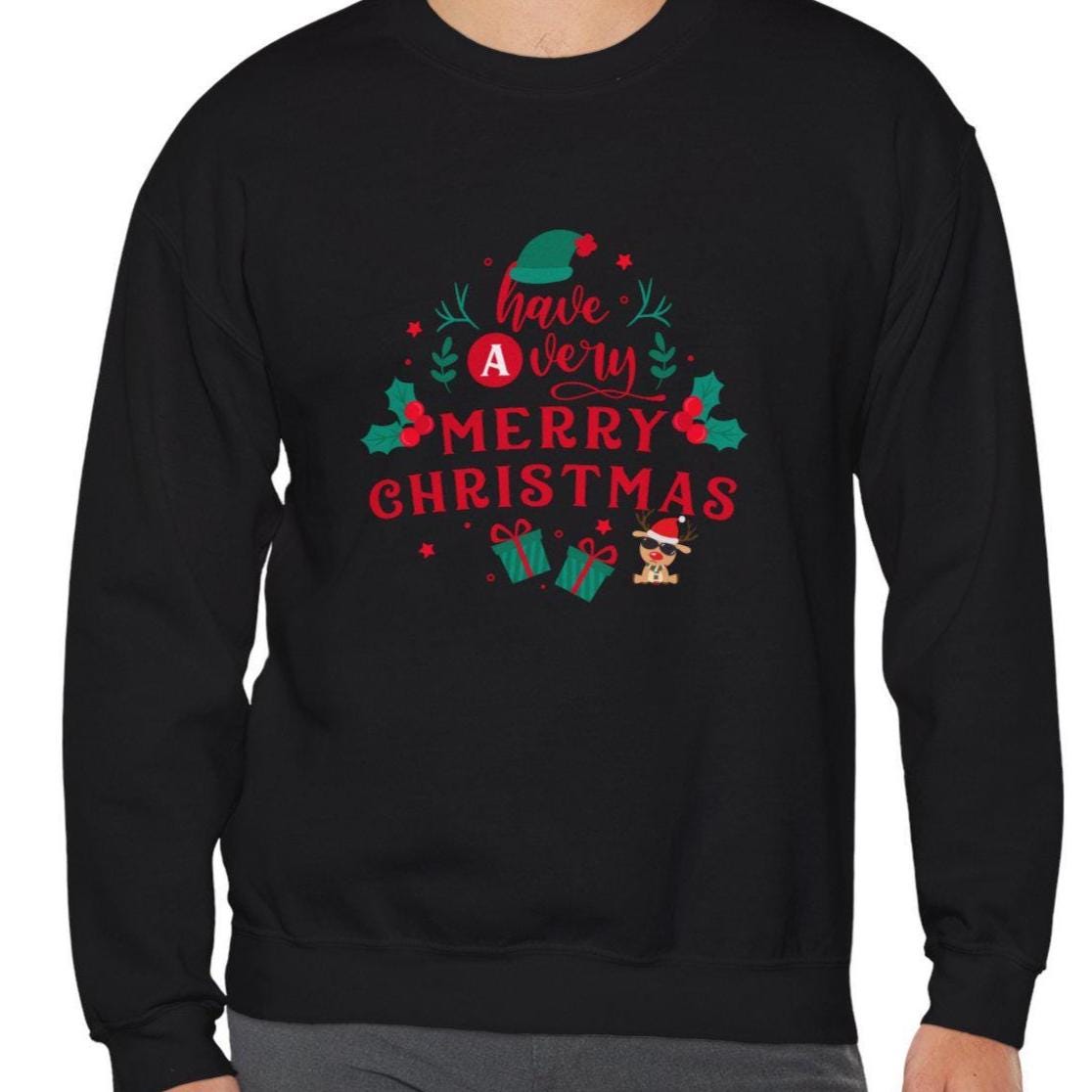 Christmas Crewneck Sweatshirt, Holiday Jumper, Festive Sweatshirt, Xmas Gift, Winter Sweater, Cozy Pullover, Holiday gift Family Matching