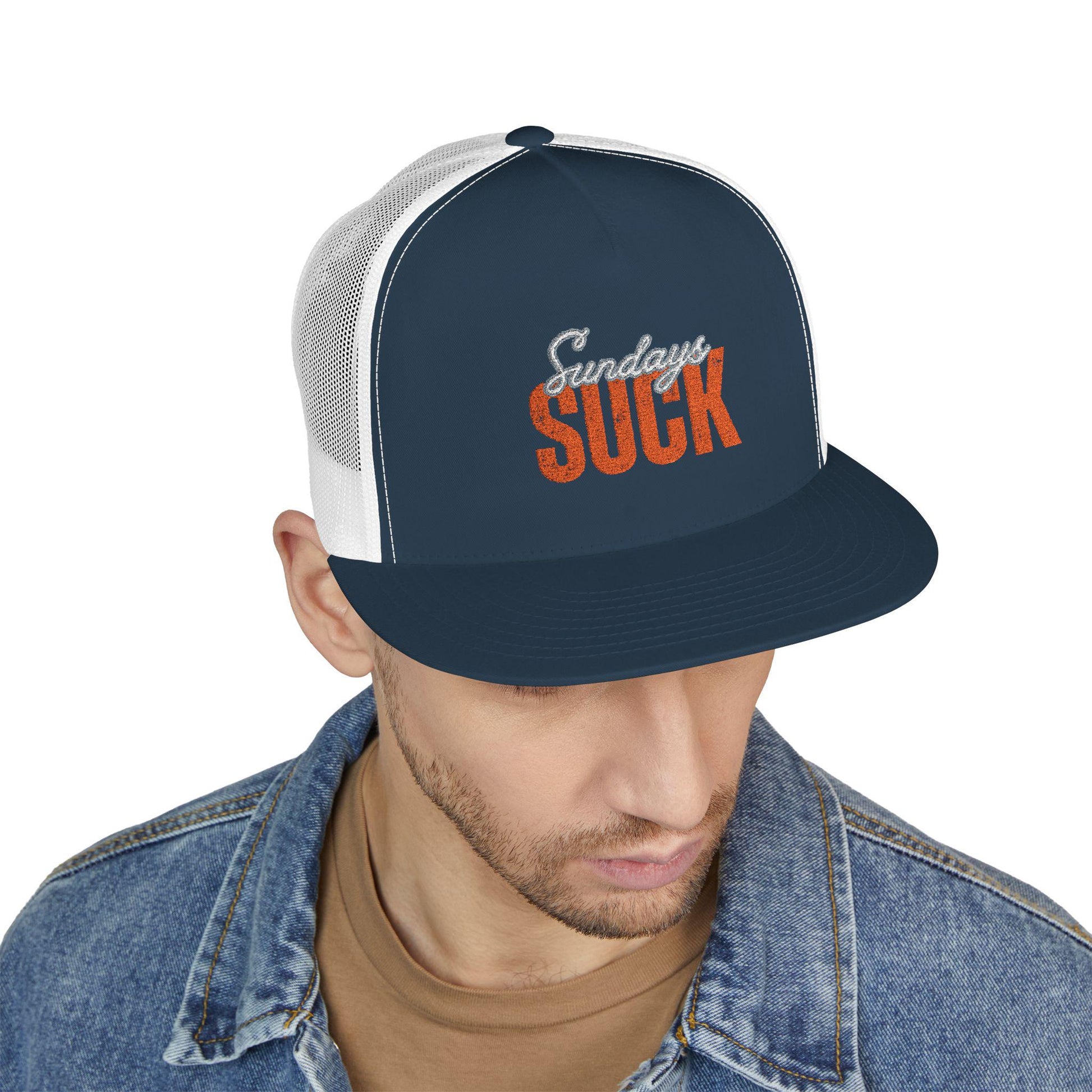 Embroidered 5 Panel Trucker Cap-Sunday Suck, Trendy Fashion Accessory,Gift for Him,Casual Style, Sports Hat, Summer Essential,Unisex Gift