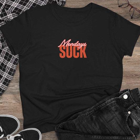 Mondays Suck T-Shirt, Beachwear, Gift for Her, Fun Summer Style, Relaxed Fit,Women's Tee, Gift for her, Breakup Gift,Birthday, Wedding Gift