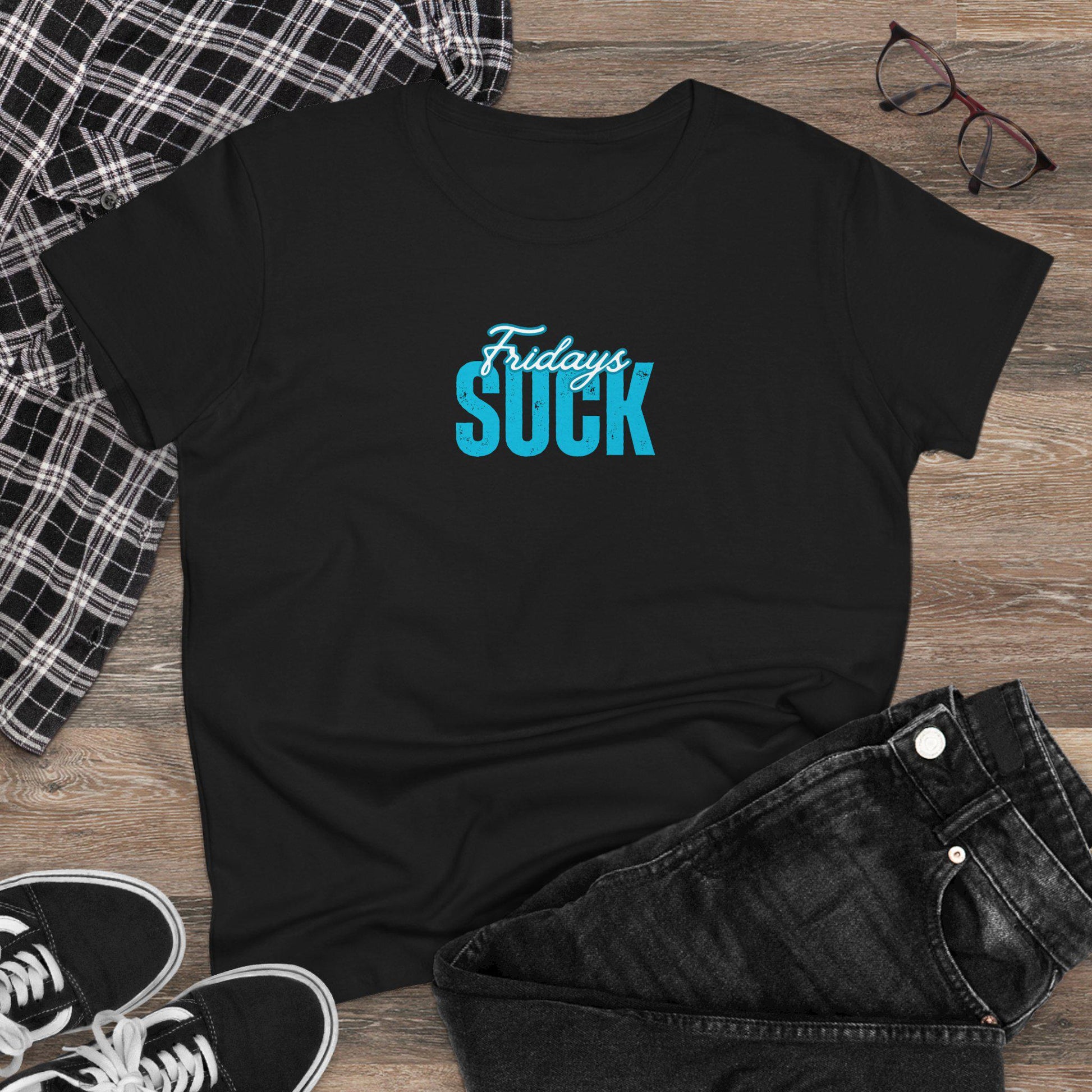Fridays Suck T-Shirt, Beachwear, Gift for Her, Fun Summer Style, Relaxed Fit, Women's Tee, Baby Tee, Gift for her,Breakup gift,Wedding Tee