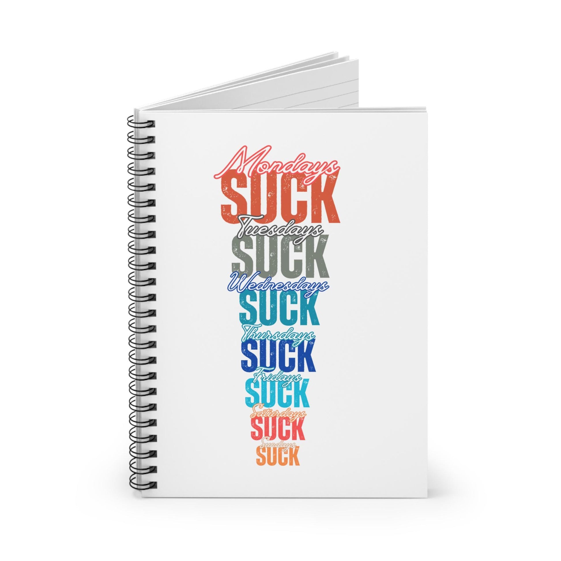 Limited Edition Spiral Notebook-Days SUCK Ruled Line Journal for Unique Minds,Writing Journal, Personal Diary, Gift for Writers, Stationery