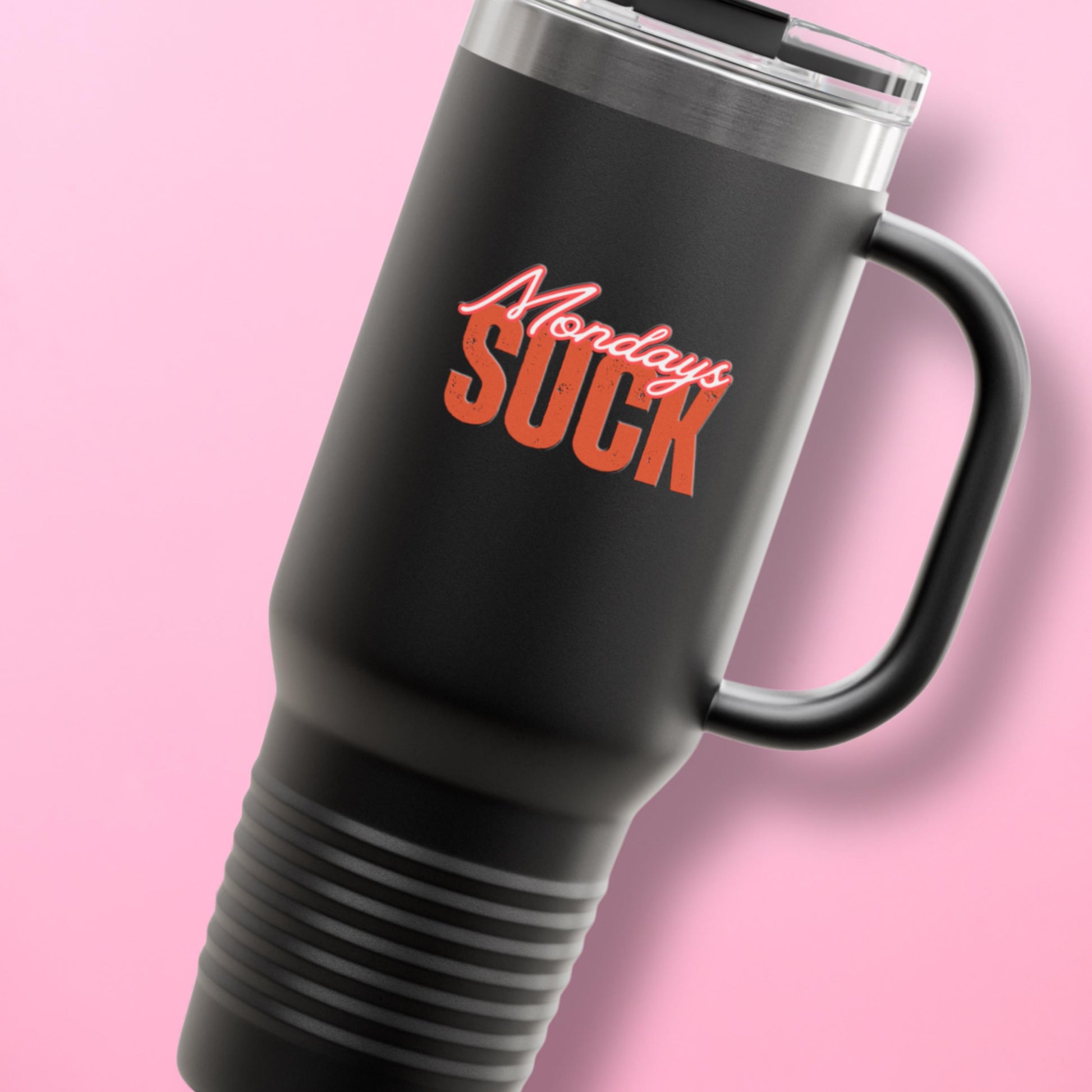 Mondays SUCK Insulated Travel Mug, 40oz - Coffee Lovers Gift,Road Trip Cup, Humor Travel Mug, Gifts for Friends,Unisex,Birthday Gift,Breakup