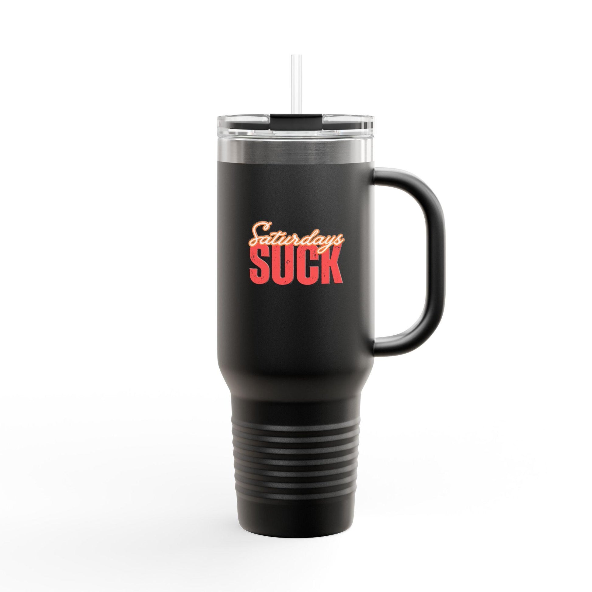 Saturdays SUCK Insulated Travel Mug, 40oz - Coffee Lovers Gift,Road Trip Cup, Humor Travel Mug, Gifts for Friends,Birthday Gift,Breakup Gift