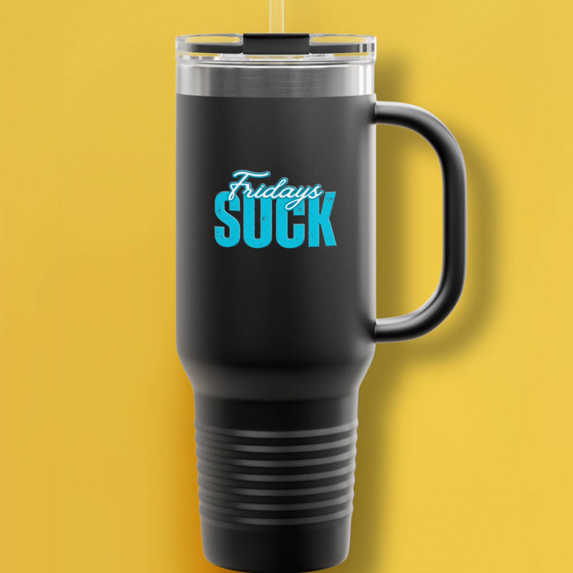 Fridays SUCK Insulated Travel Mug, 40oz - Coffee Lovers Gift,Road Trip Cup, Humor Travel Mug, Gifts for Friends,Unisex,Birthday Gift,Breakup
