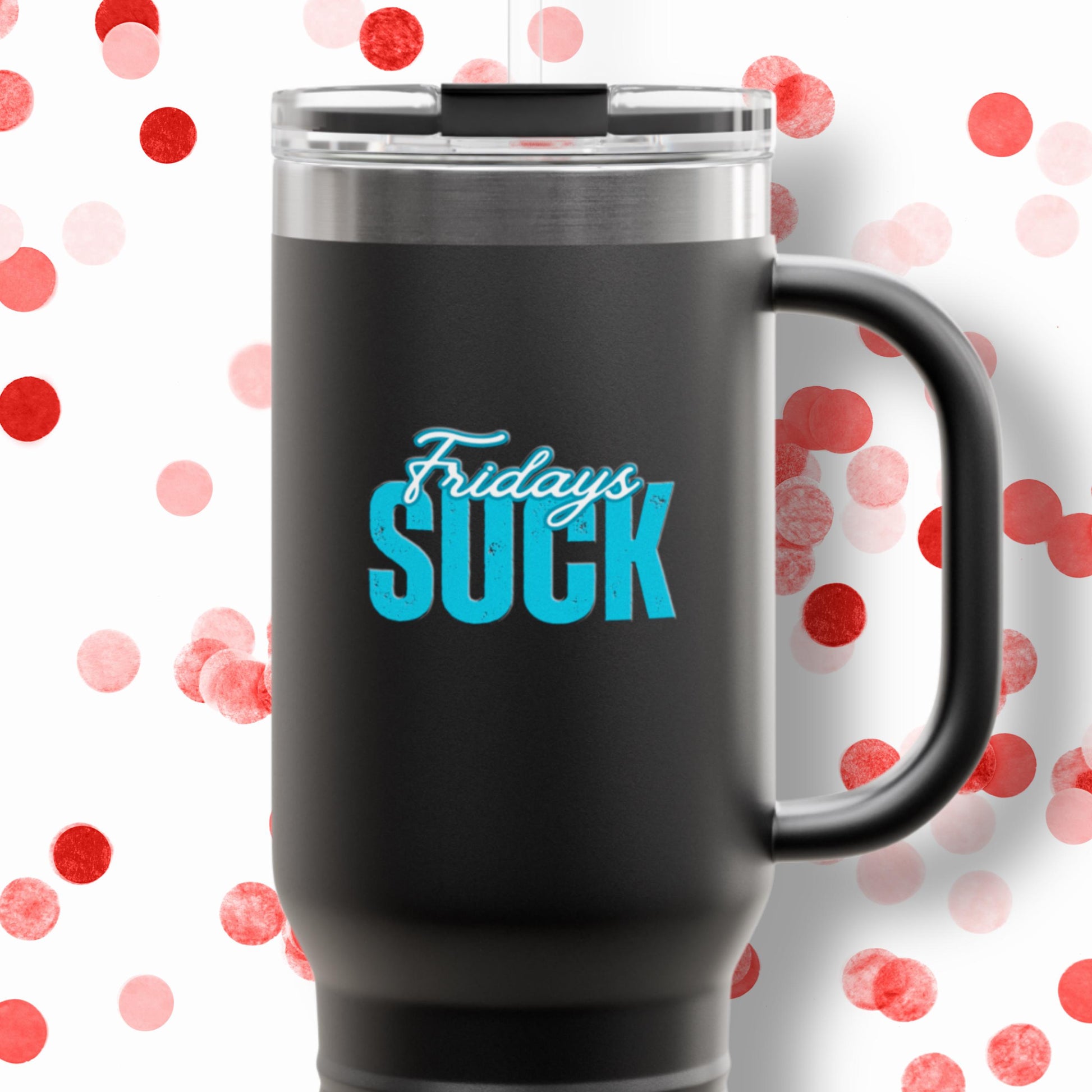 Fridays SUCK Insulated Travel Mug, 40oz - Coffee Lovers Gift,Road Trip Cup, Humor Travel Mug, Gifts for Friends,Unisex,Birthday Gift,Breakup