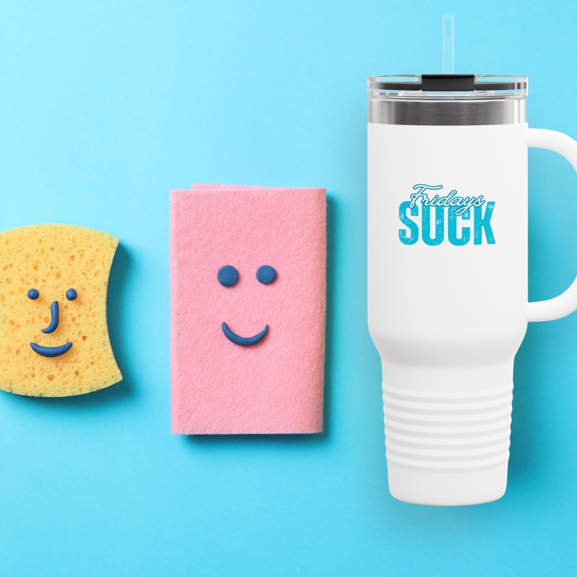 Fridays SUCK Insulated Travel Mug, 40oz - Coffee Lovers Gift,Road Trip Cup, Humor Travel Mug, Gifts for Friends,Unisex,Birthday Gift,Breakup