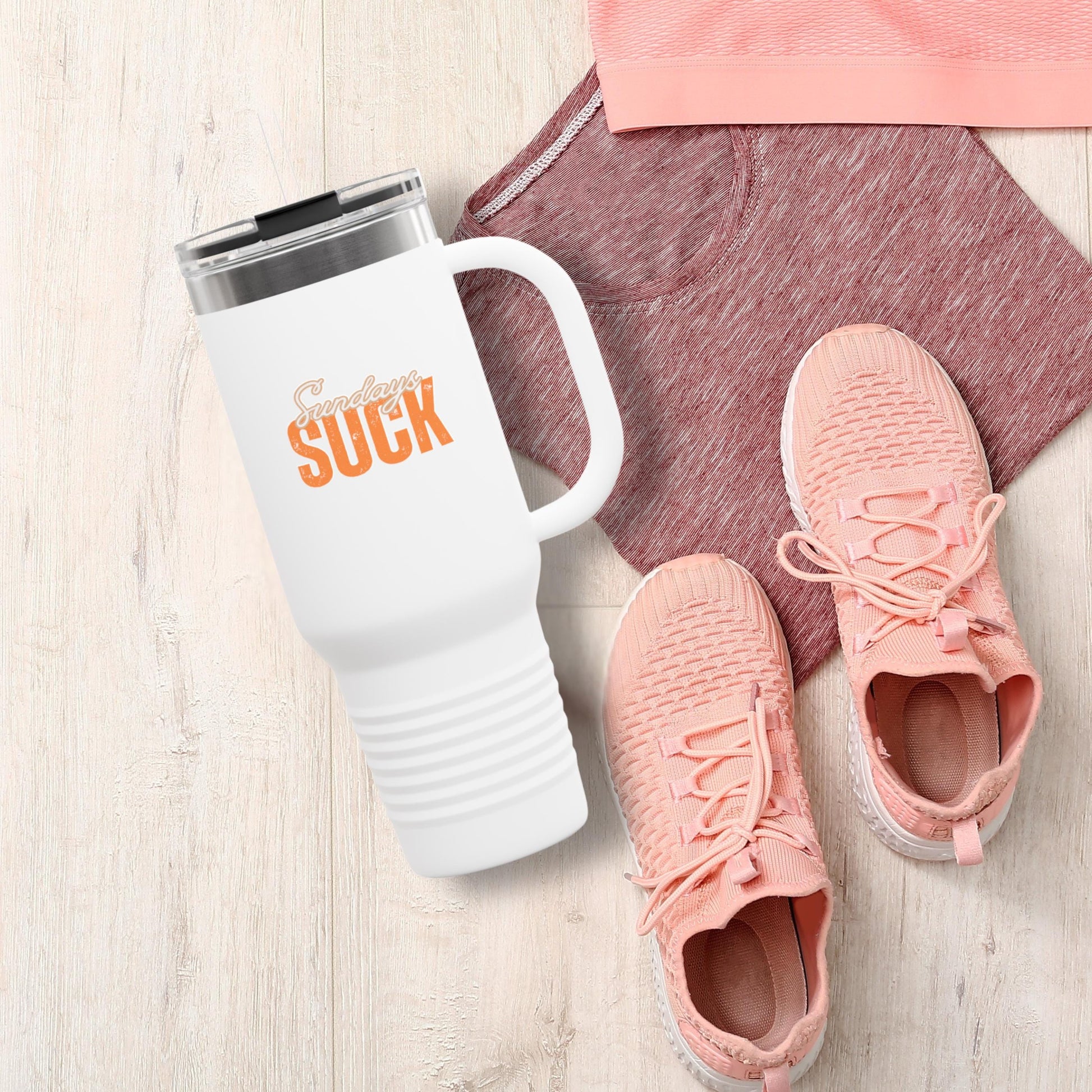 Sundays SUCK Insulated Travel Mug, 40oz - Coffee Lovers Gift,Road Trip Cup, Humor Travel Mug, Gifts for Friends,Birthday Gift,Breakup