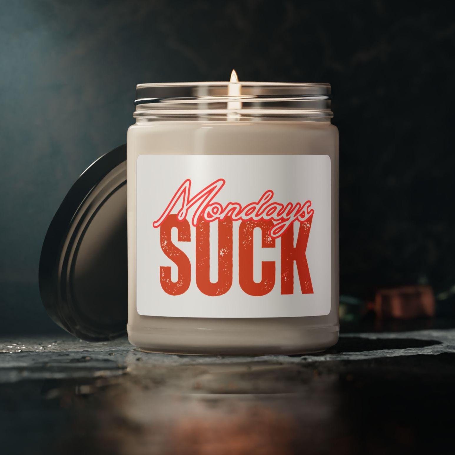 Scented Candle, Monday Blues Relaxing Home Fragrance, Gift for Bosses, Hilarious Desk Decor,Self-Care Essential, Mondays SUCK Candle,Bad Day