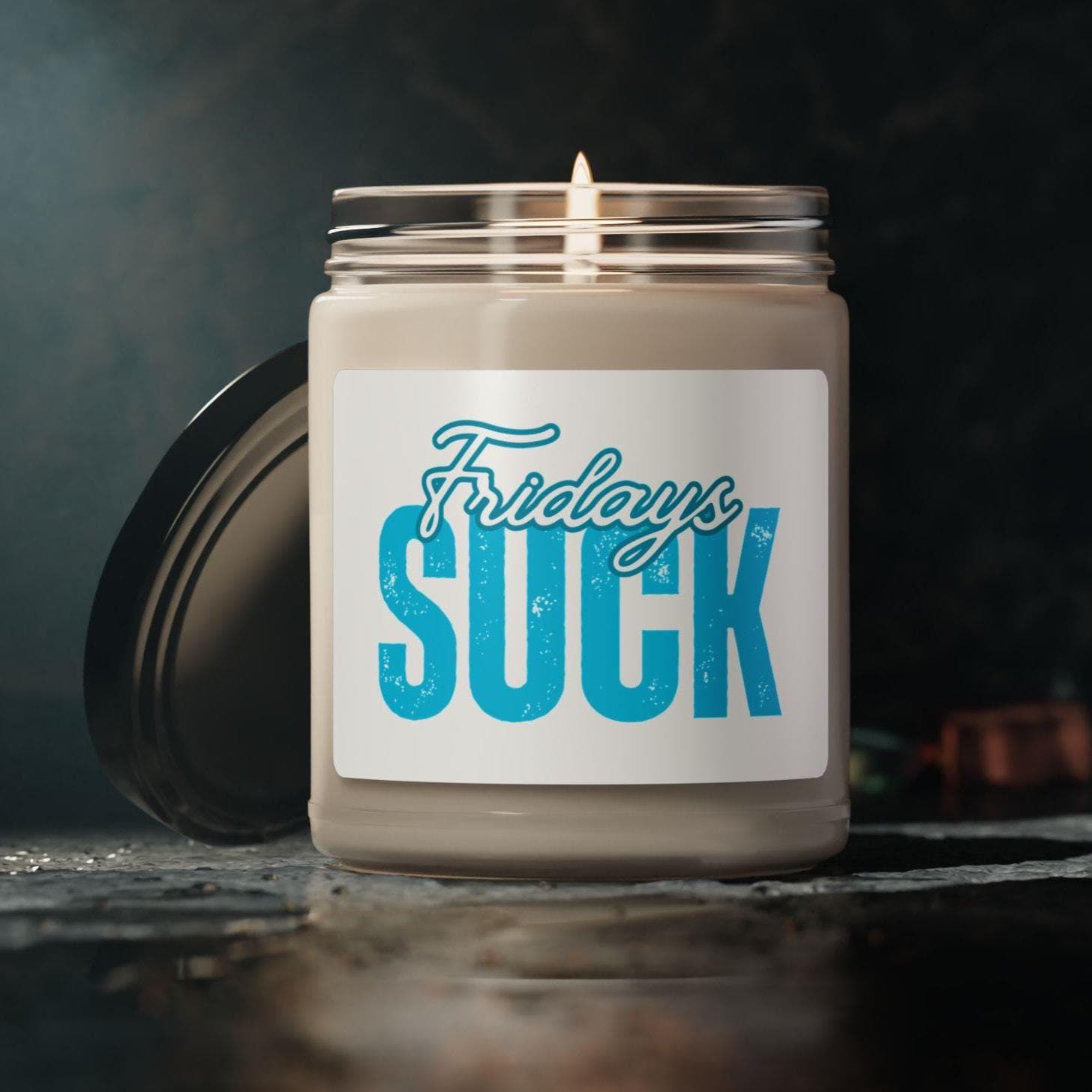 Scented Candle, Friday Blues Relaxing Home Fragrance, Gift for Bosses, Hilarious Desk Decor, Self-Care Essential, Friadys SUCK Candle
