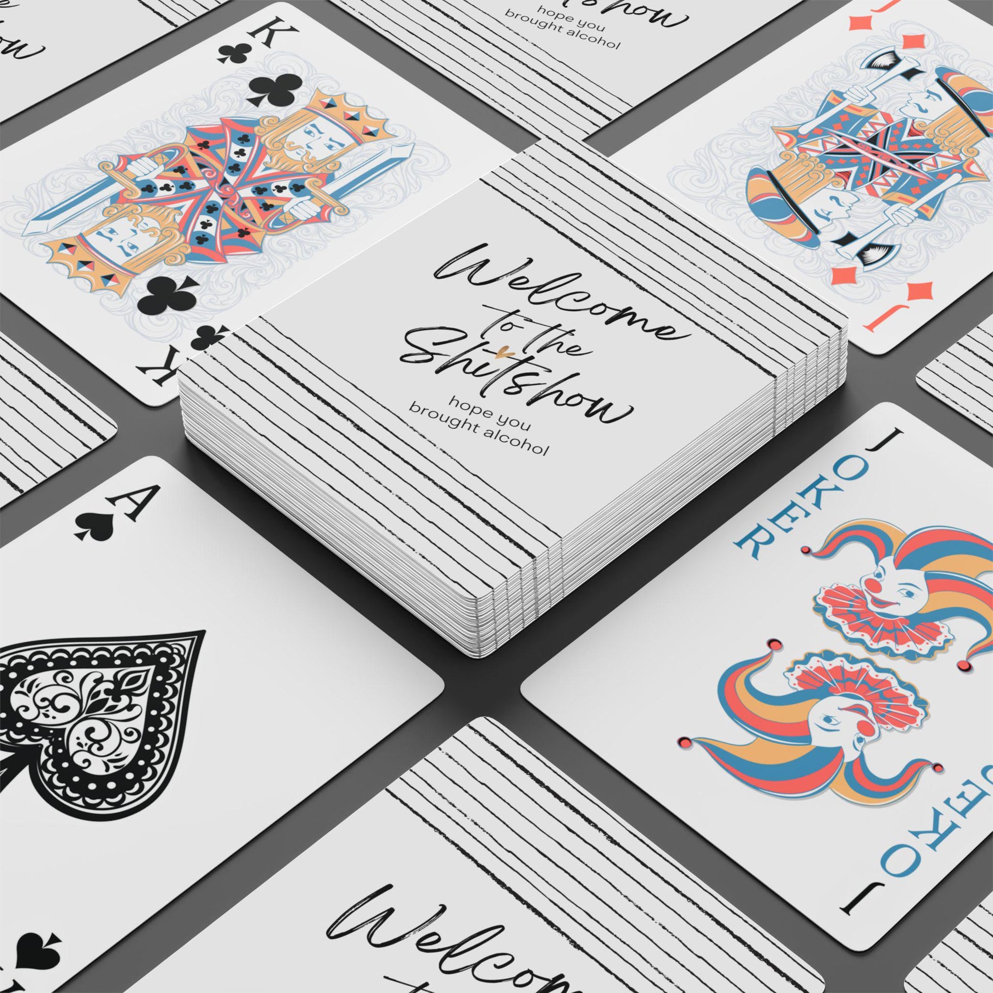 Welcome to the Shitshow Playing Cards, Poker Themed Set,Game Night, Sh*tshow Design, Fun Gift for Poker Lovers,Casino Night, Deck of Cards