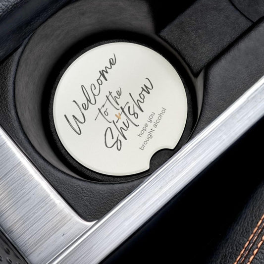 Welcome to the Shitshow Car Coaster,Funny Car Accessories,Gift for Friends,Humorous Coasters,Car Interior Decor, Vehicle Gifts,Wedding Gift