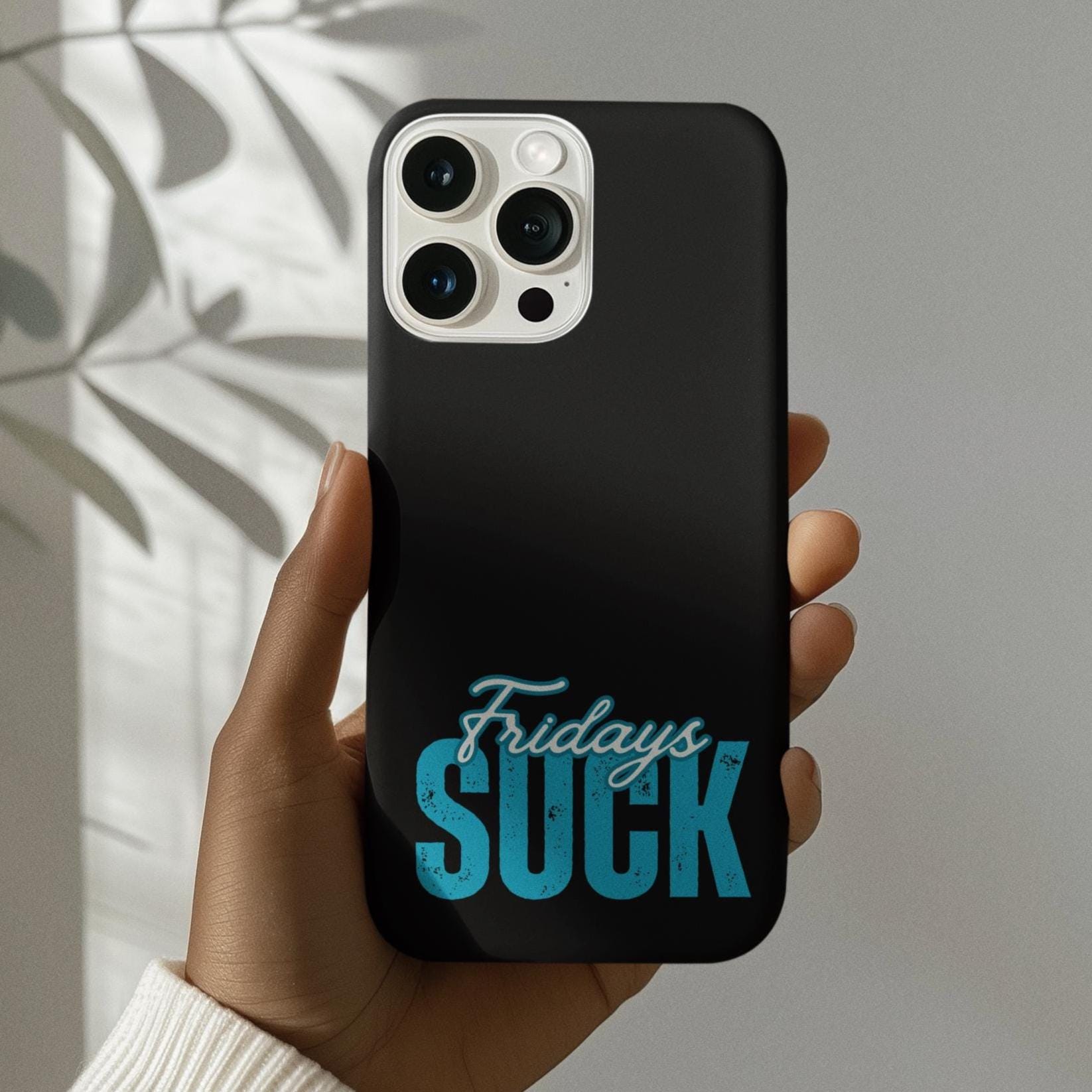 Fridays Suck iPhone Case,Magnetic Tough Cases, Funny Phone Cover, Weekend Vibes, Cool Gift for Millennials, Sarcastic Accessories, Humorous