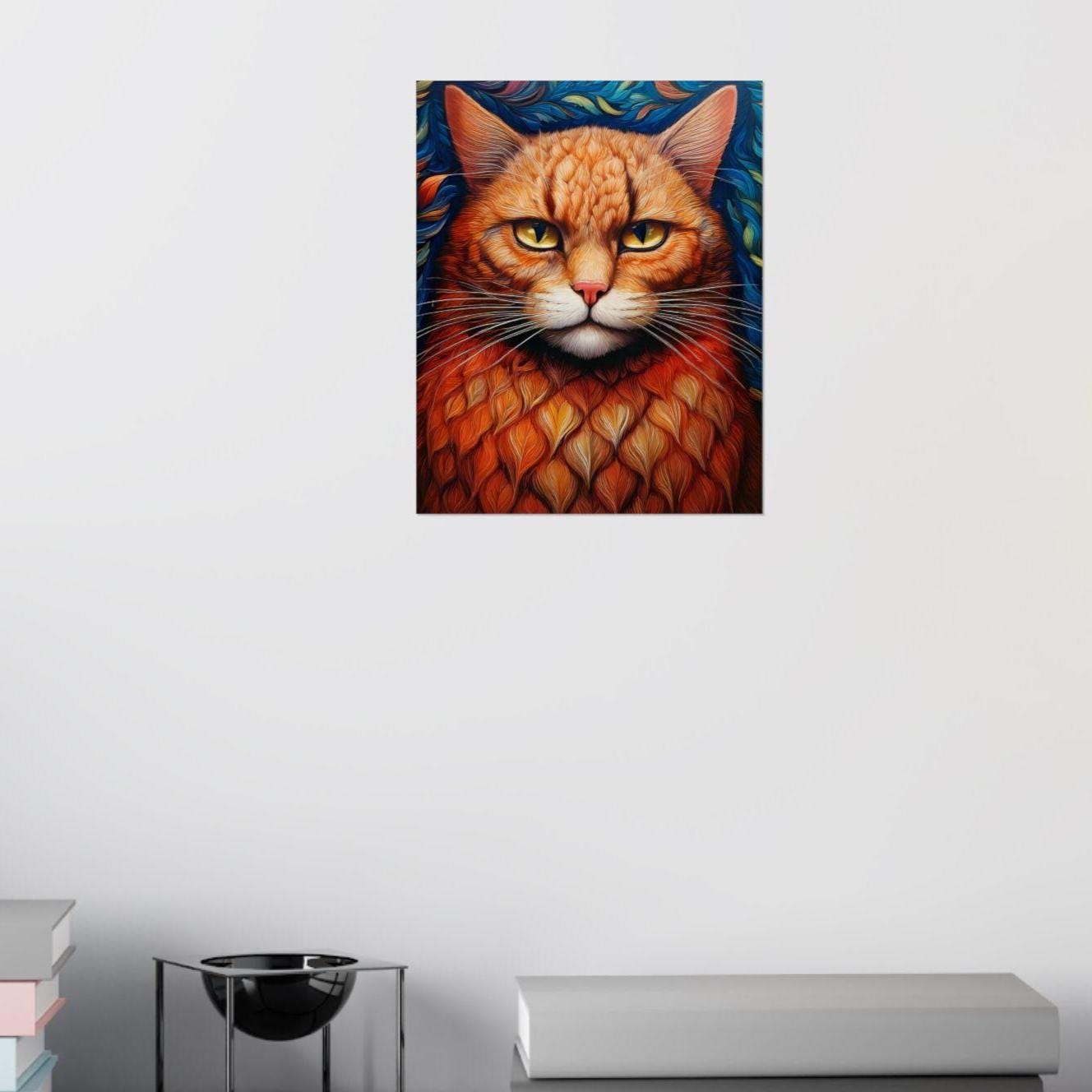 Cat Love Matte Vertical Poster, Kitty Art Print for Cat Lovers, Feline Wall Decor, Cute Kitten Gift, Minimalist Cat Art, Cat Lady Present