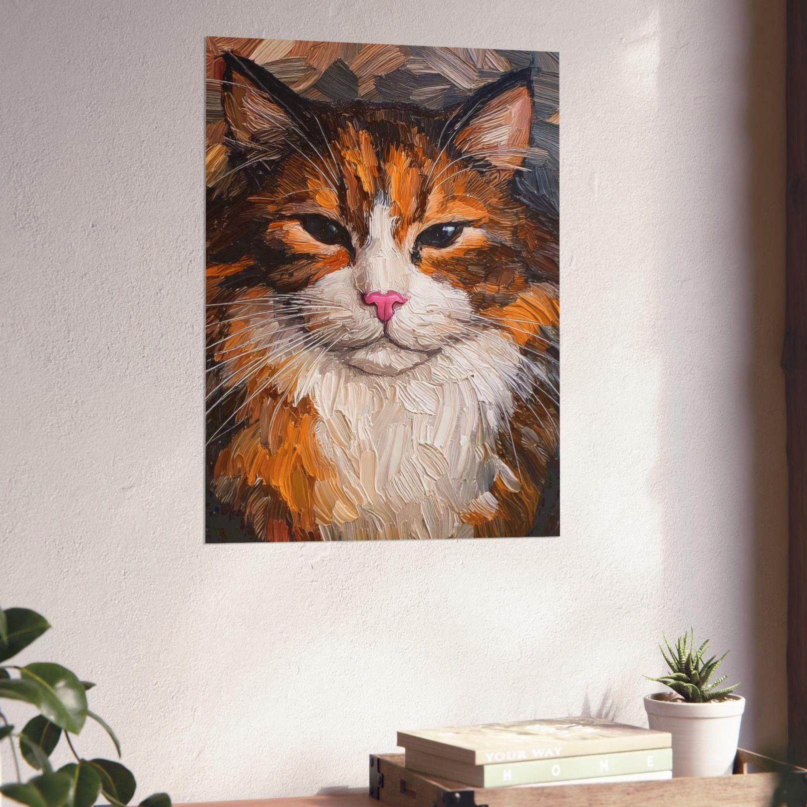 Crazy Cat Lover Poster, Vertical Wall Art, Matte Wall Decor, Feline Art Print, Whimsical Kitty Picture, Unique Home Decoration, Unisex