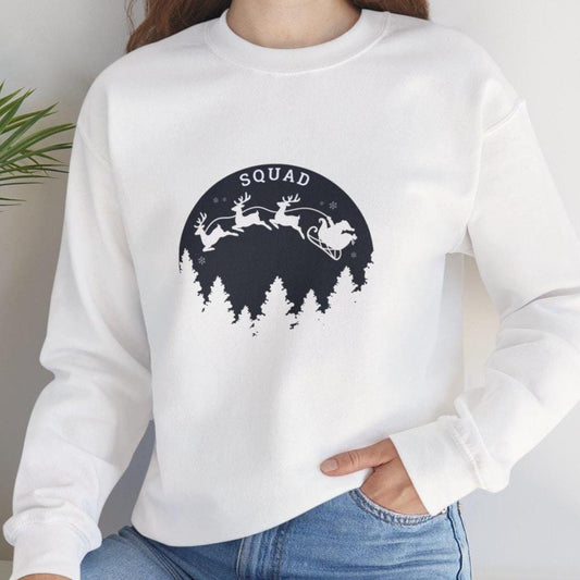 Santa Squad Crewneck Sweatshirt - Christmas Holiday Apparel, Xmas Family Matching Outfit, Winter Festive Jumper, Funny Santa Claus Tee, Gift