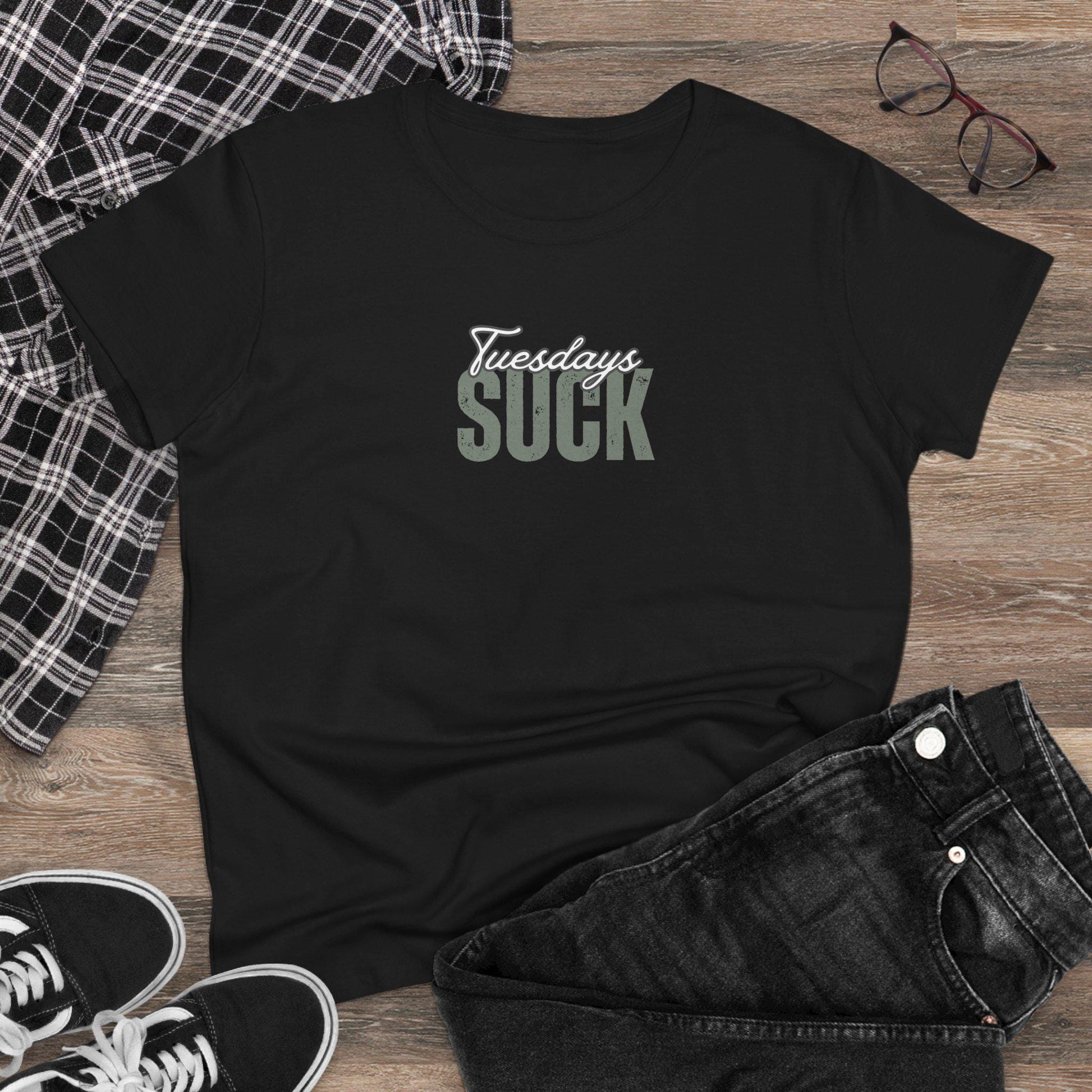 Tuesdays Suck T-Shirt, Beachwear, Gift for Her, Fun Summer Style, Relaxed Fit, Women's Tee, Baby Tee, Gift for her,Breakup gift,Wedding Gift