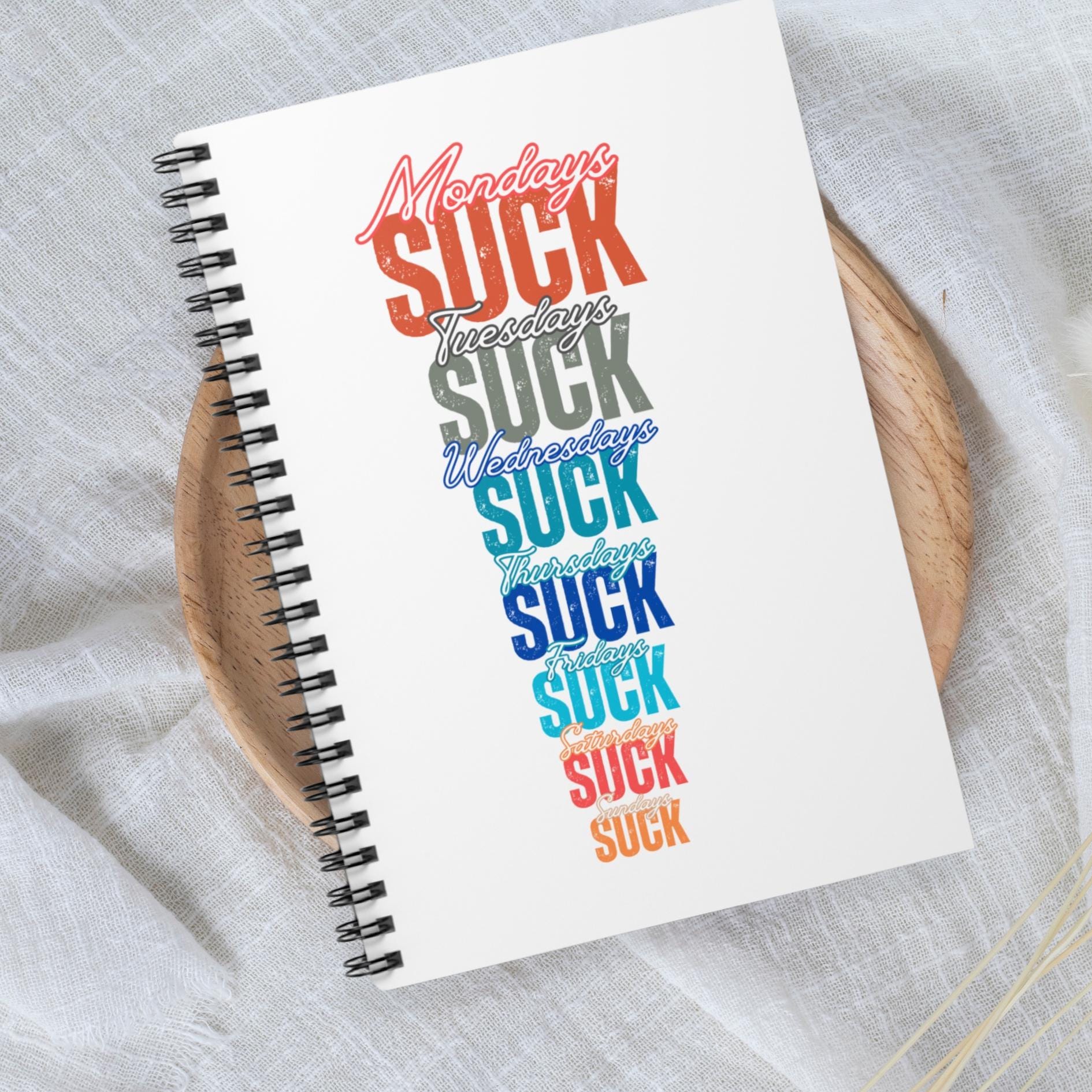 Limited Edition Spiral Notebook-Days SUCK Ruled Line Journal for Unique Minds,Writing Journal, Personal Diary, Gift for Writers, Stationery
