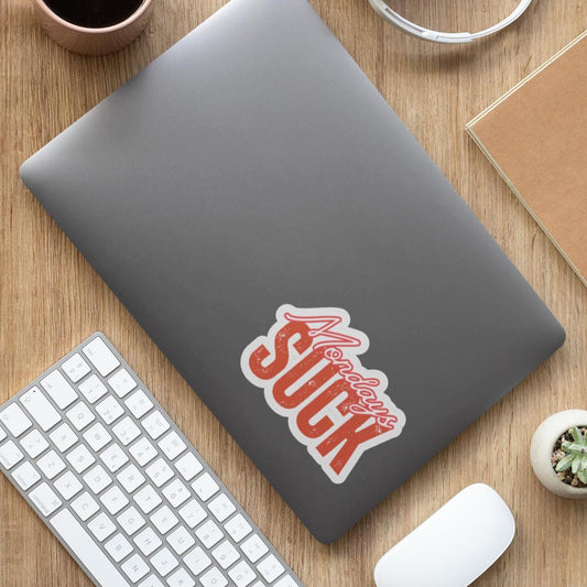 Funny Mondays Suck Stickers, Motivational Laptop Decals, Inspirational Wall Art, Office Humor, Gift Ideas for Friends, Kiss-Cut Sticker Pack
