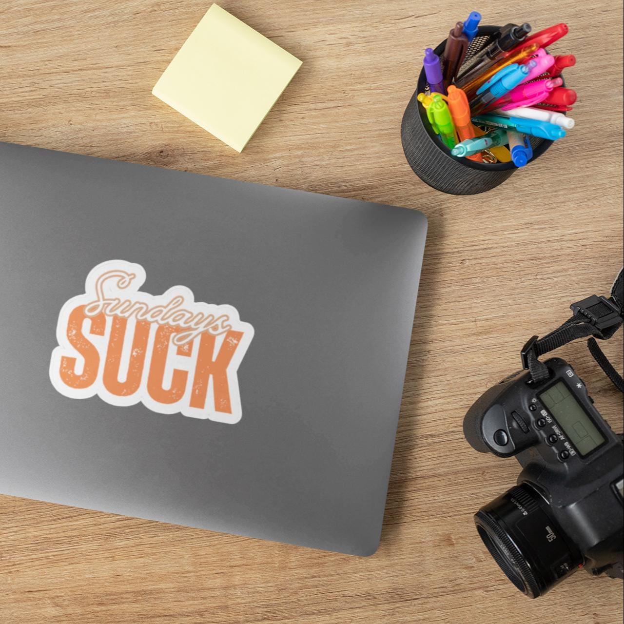 Sundays Suck Stickers, Motivational Laptop Decals, Inspirational Wall Art, Office Humor, Gift Ideas for Friends, Kiss-Cut Sticker Pack