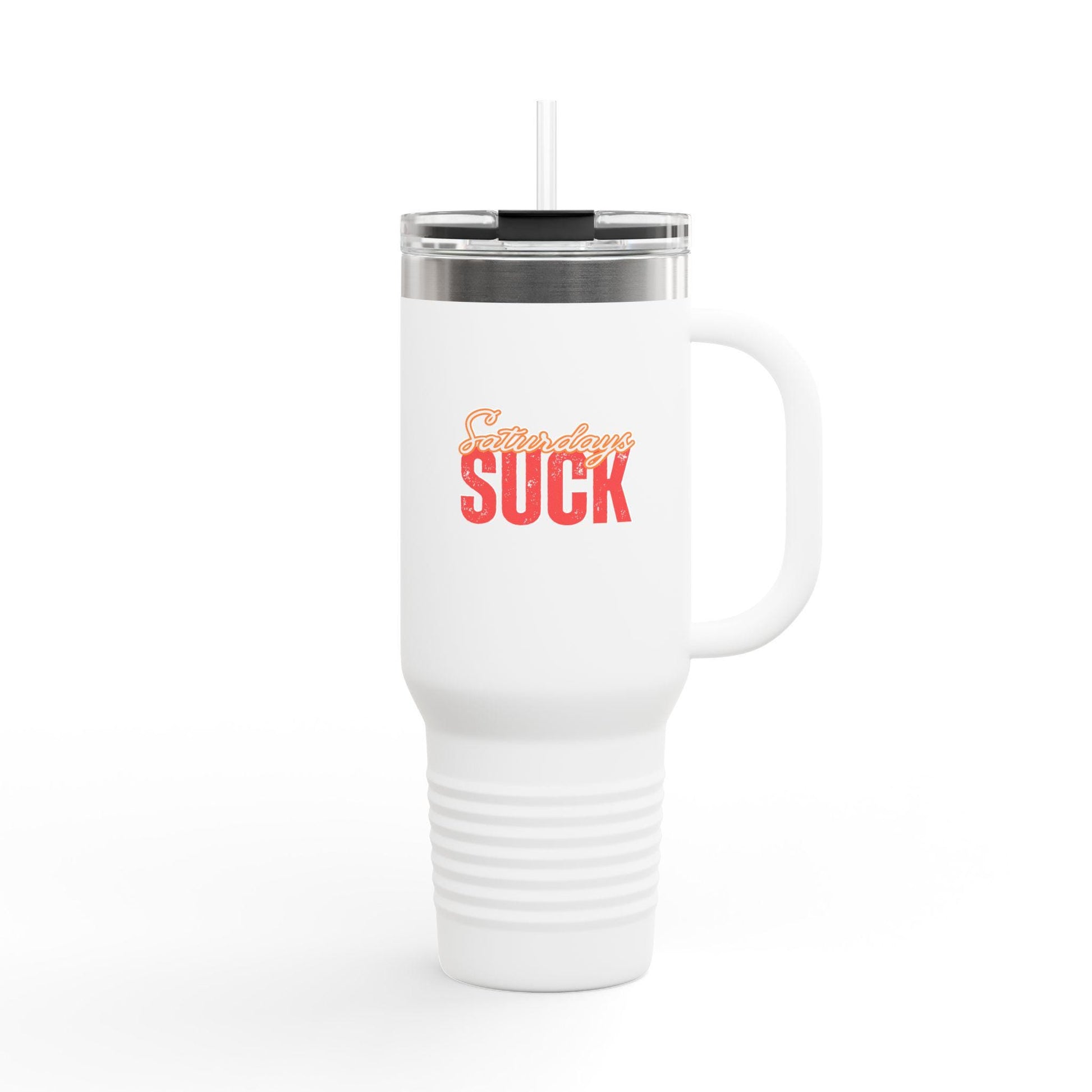 Saturdays SUCK Insulated Travel Mug, 40oz - Coffee Lovers Gift,Road Trip Cup, Humor Travel Mug, Gifts for Friends,Birthday Gift,Breakup Gift