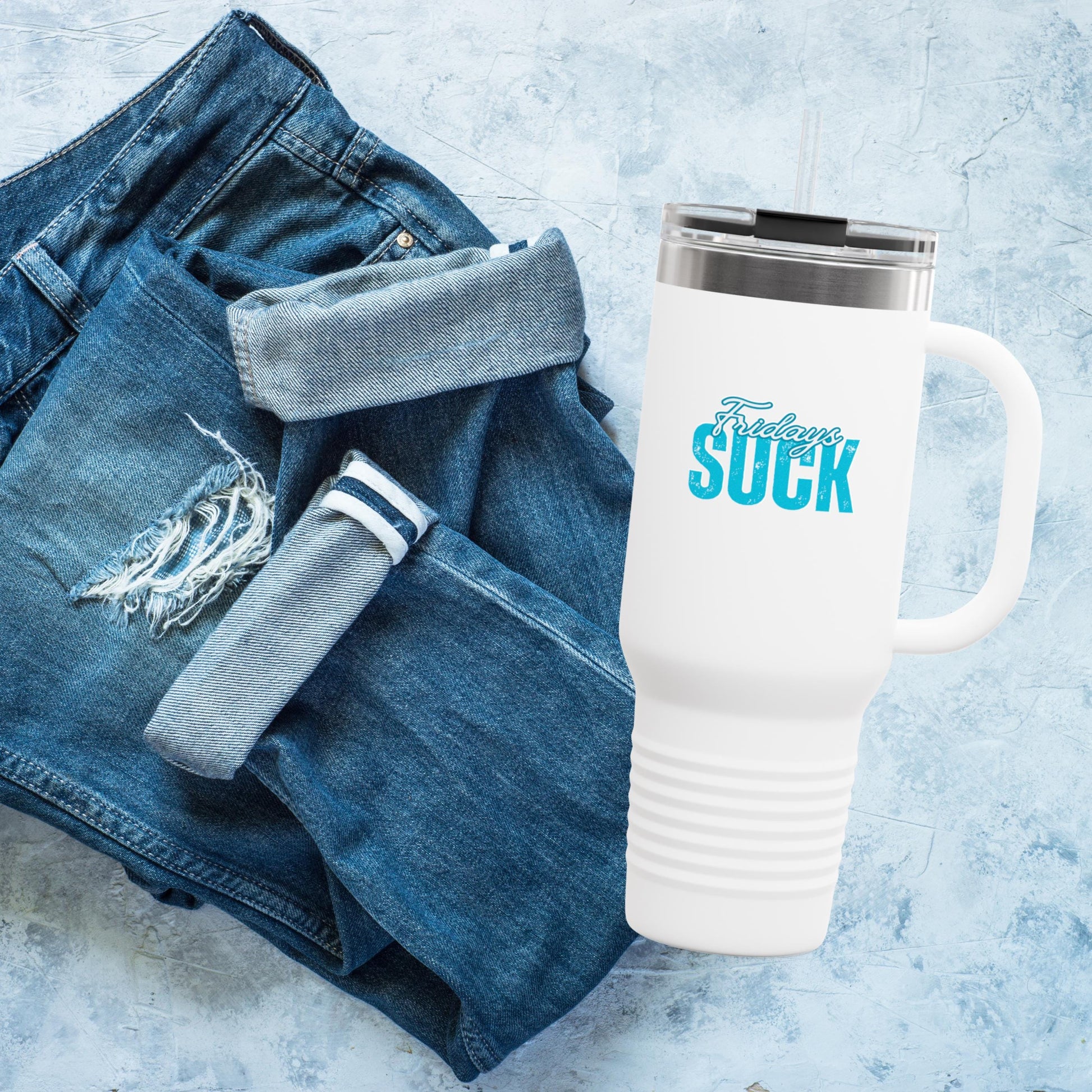 Tuesdays SUCK Insulated Travel Mug, 40oz - Coffee Lovers Gift,Road Trip Cup,Humor Travel Mug, Gifts for Friends,Unisex,Birthday Gift,Breakup