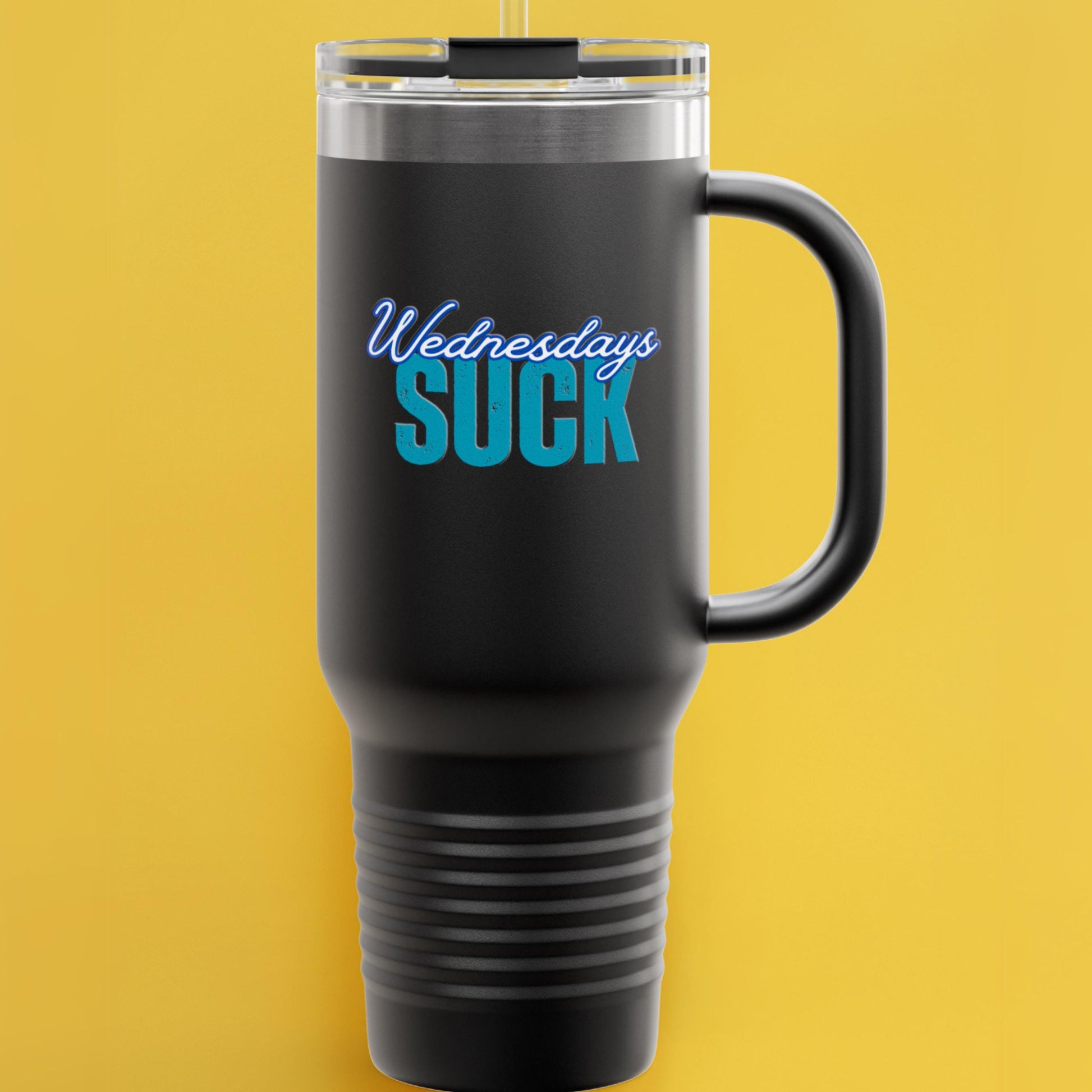 Wednesdays SUCK Insulated Travel Mug, 40oz-Coffee Lovers Gift,Road Trip Cup,Humor Travel Mug,Gifts for Friends,Birthday Gift,Breakup Gift