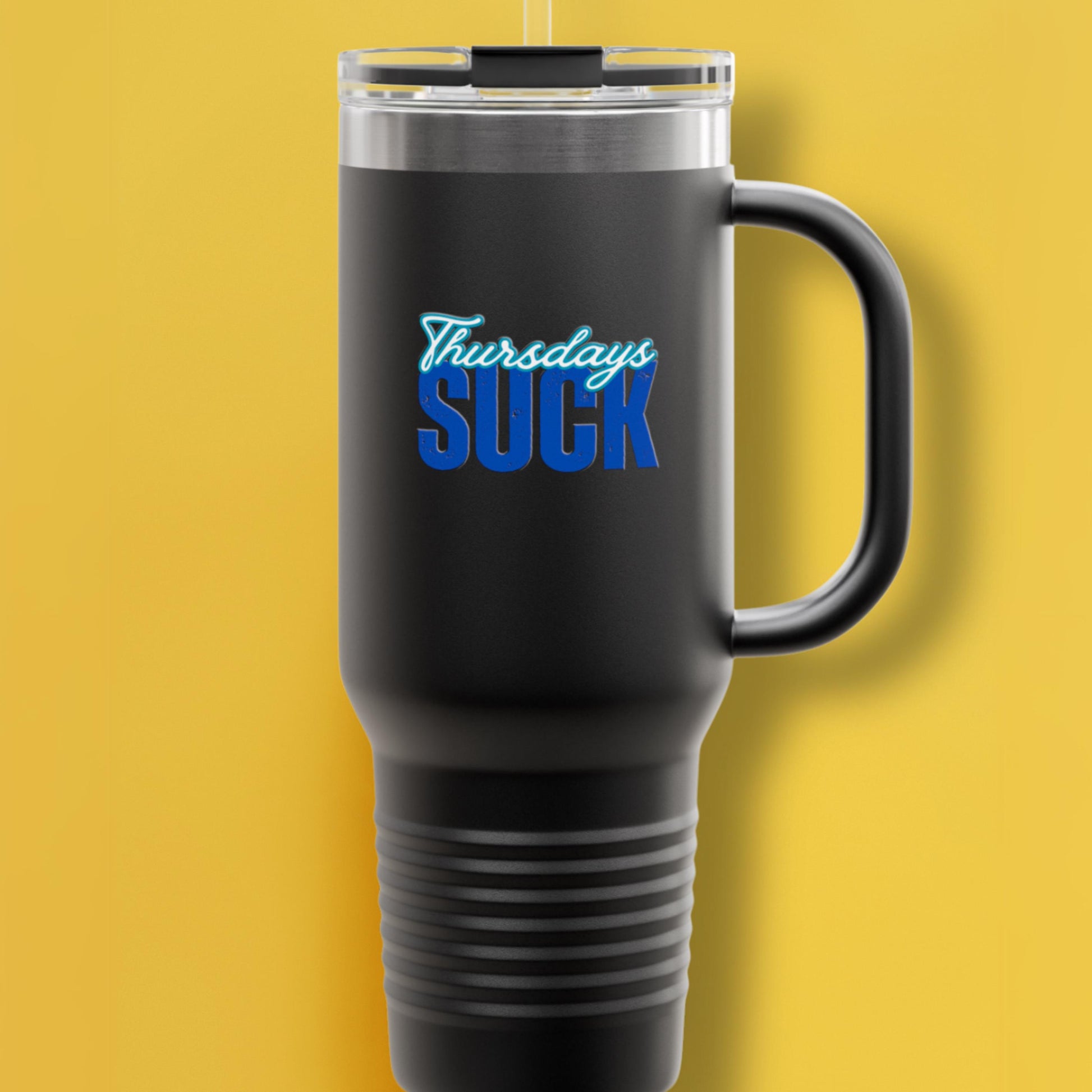 Thursdays SUCK Insulated Travel Mug, 40oz - Coffee Lovers Gift,Road Trip Cup, Humor Travel Mug,Gifts for Friends,Birthday Gift,Breakup Gift